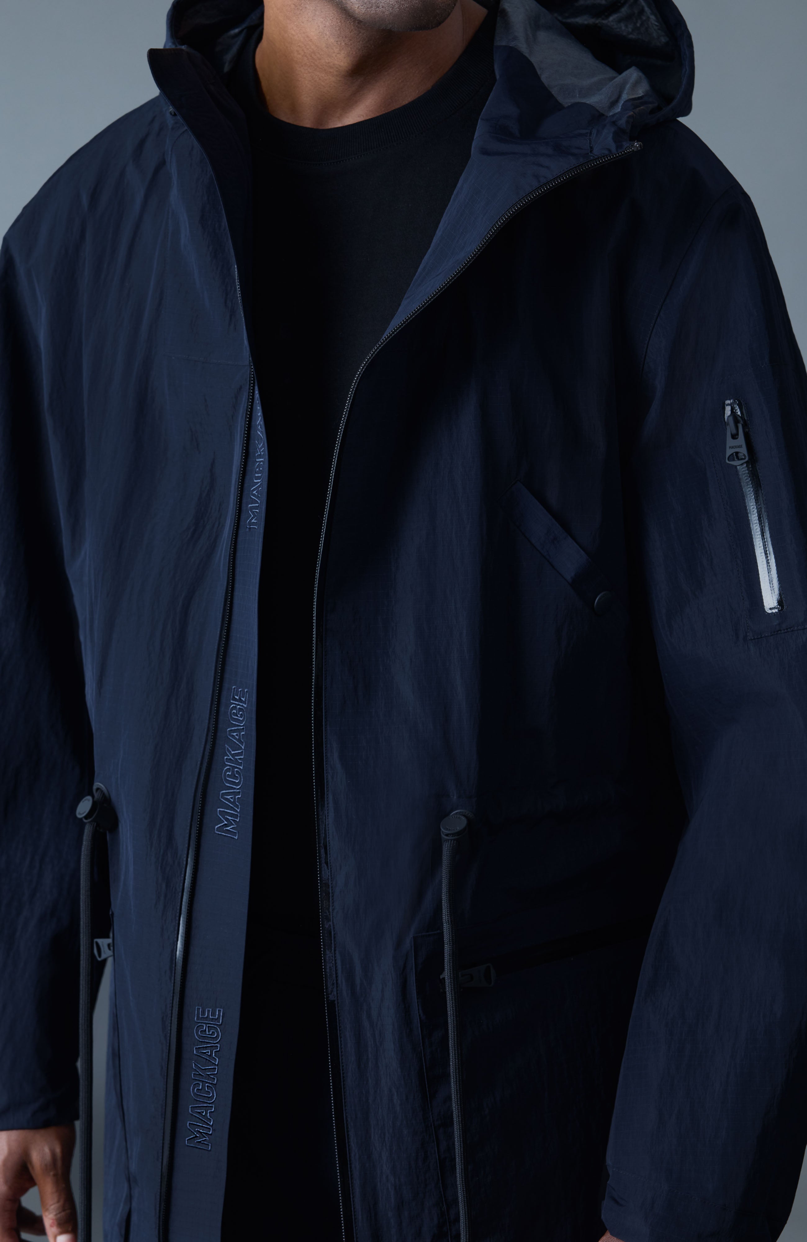 GAGE Long seam sealed Ripstop Raincoat for Men | Mackage® US