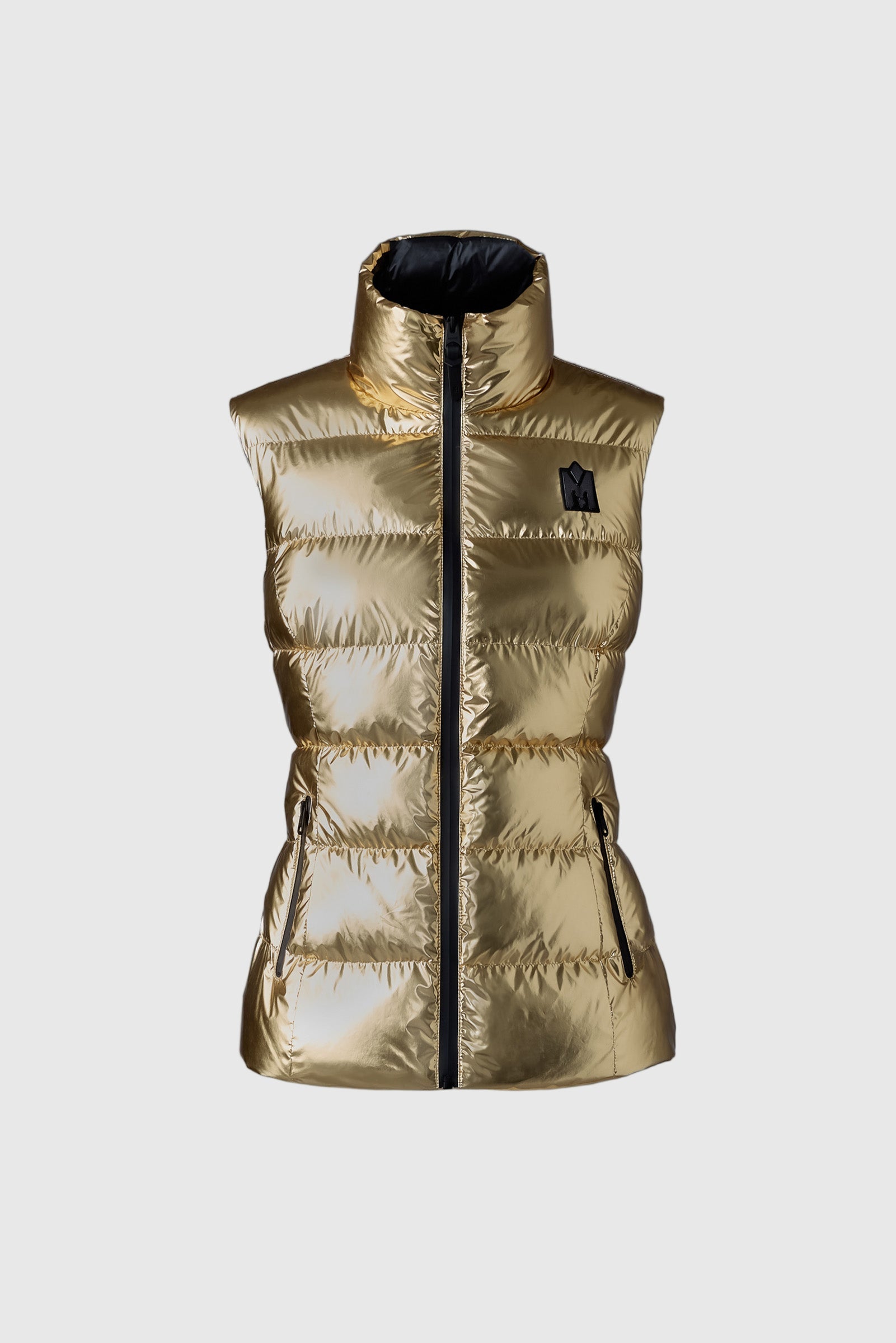 Gisela-M, metallic laminate light down vest | Mackage® US