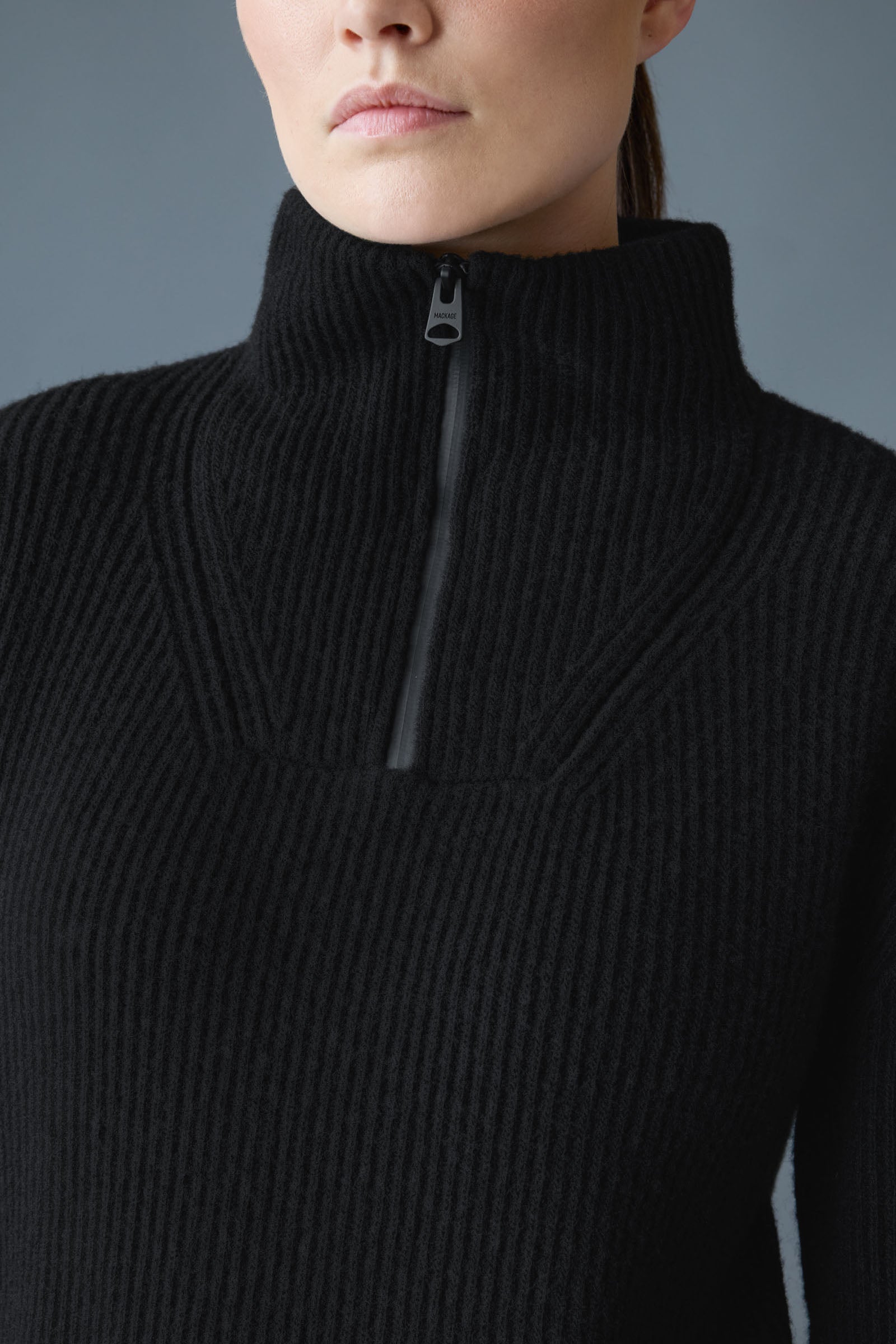 GLADYS Sweater Knit Half-Zip Pullover for Women | Mackage US