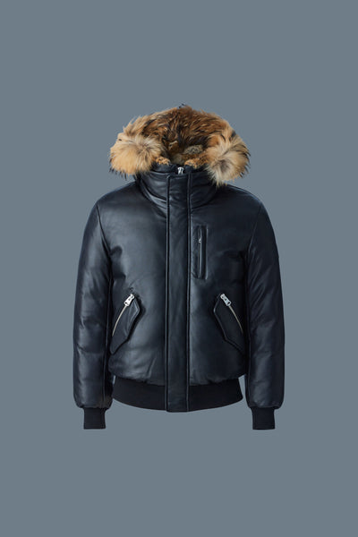 【公式】アクセサリーの激安通販 Glen, 2-in-1 bib hooded with jacket bomber (R)Leather ジャケット・アウター