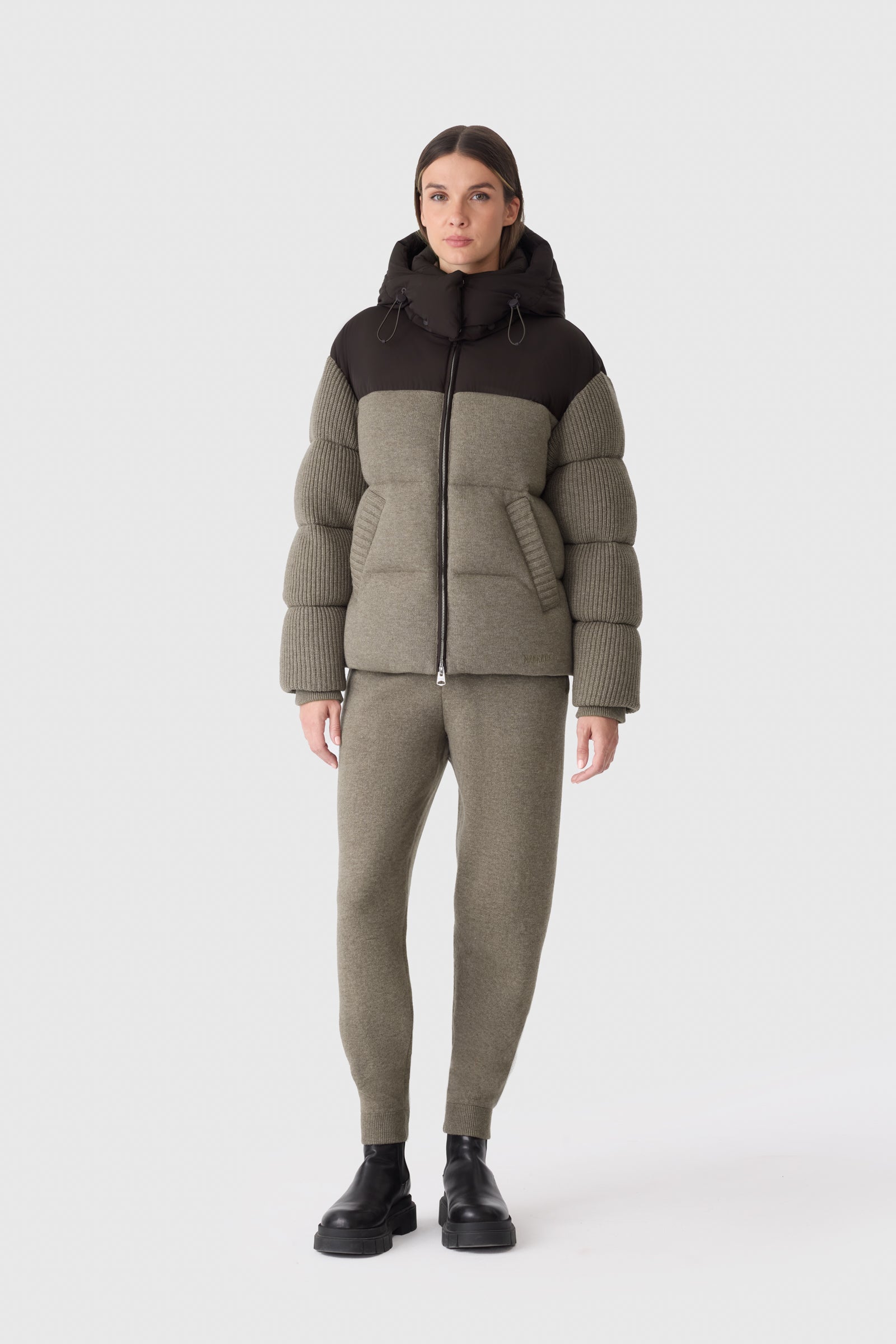 GREER Cashmere-Blend Down Jacket - removable Hood for Women