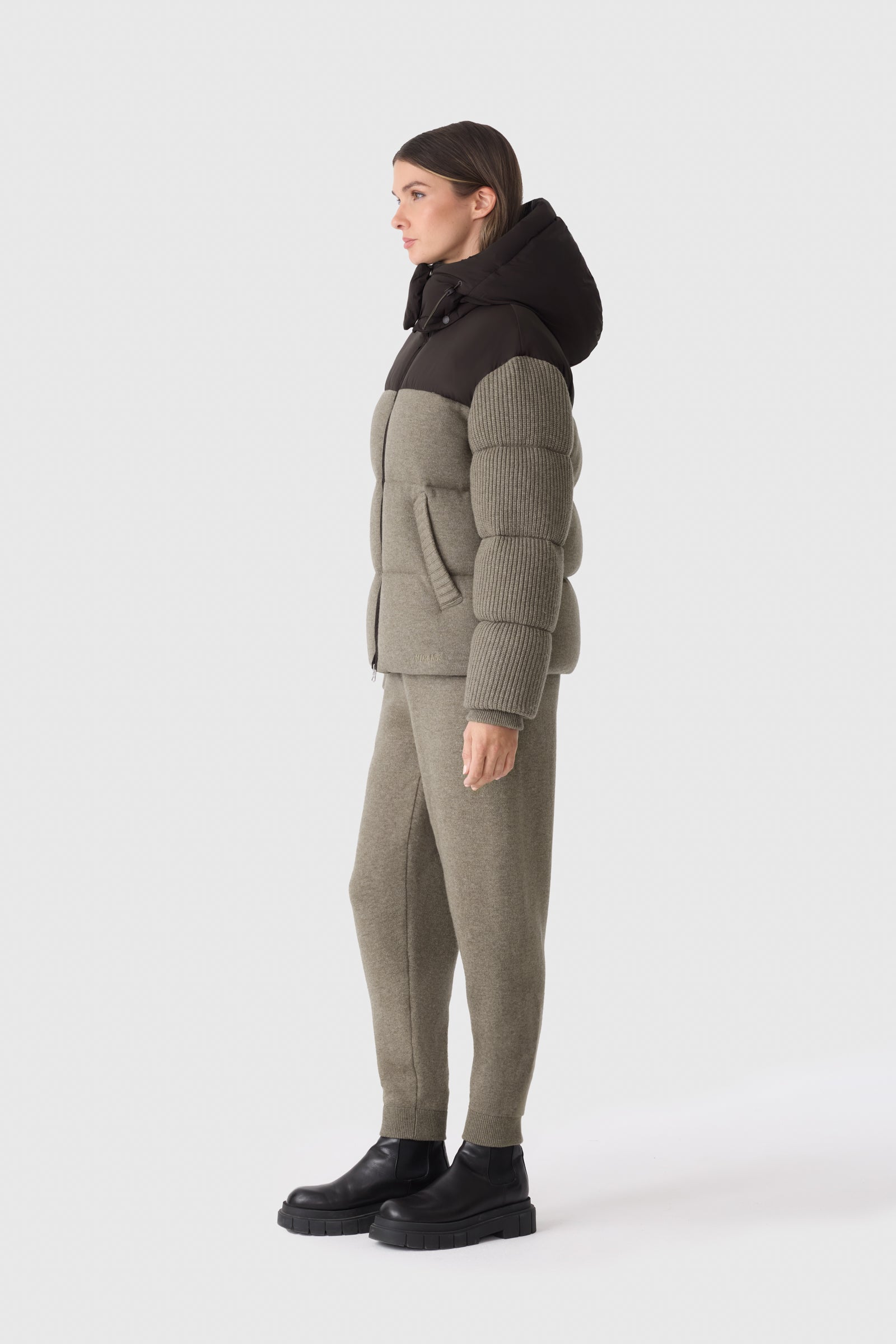 GREER Cashmere-Blend Down Jacket - removable Hood for Women