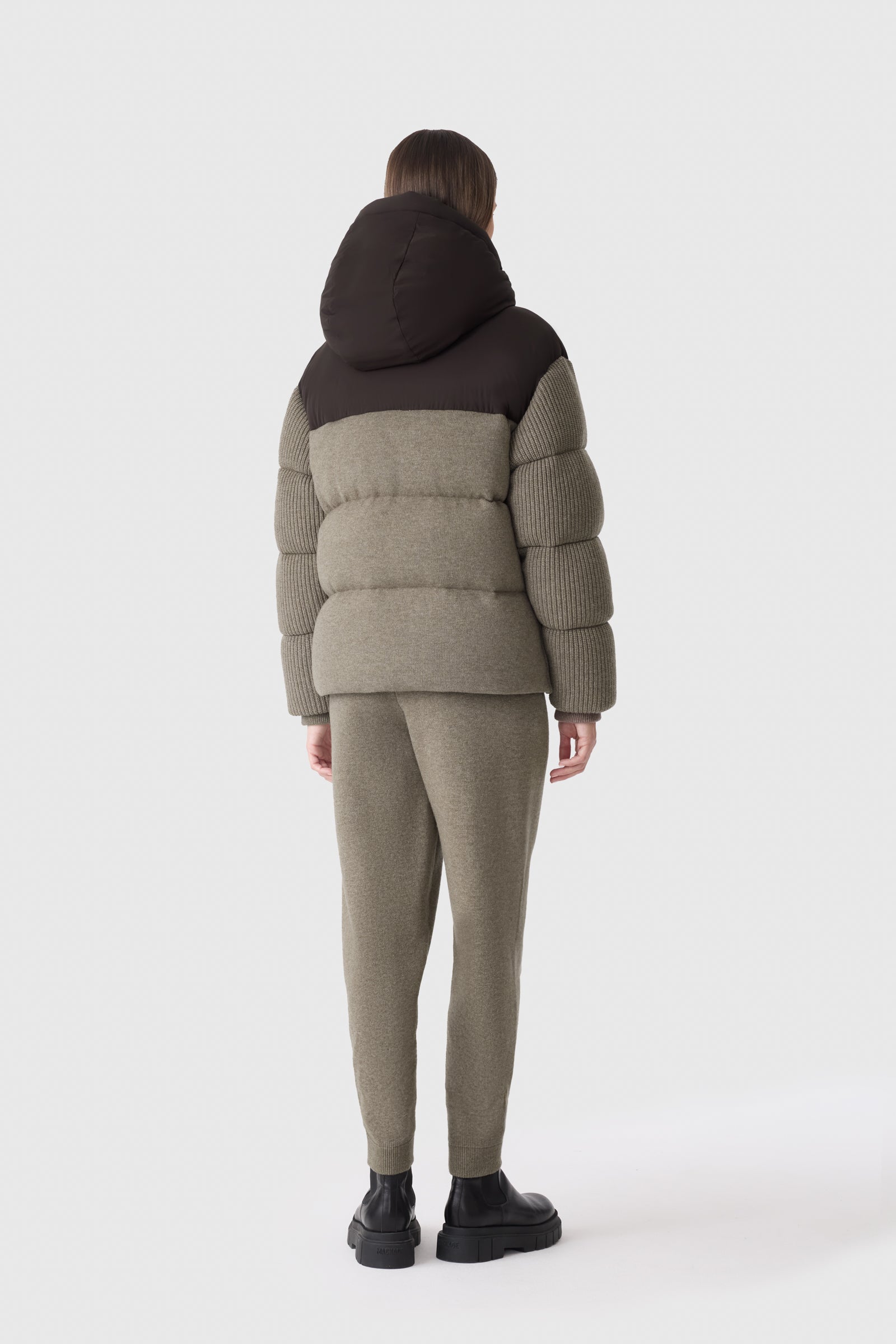 GREER Cashmere-Blend Down Jacket with Removable Hood for Women