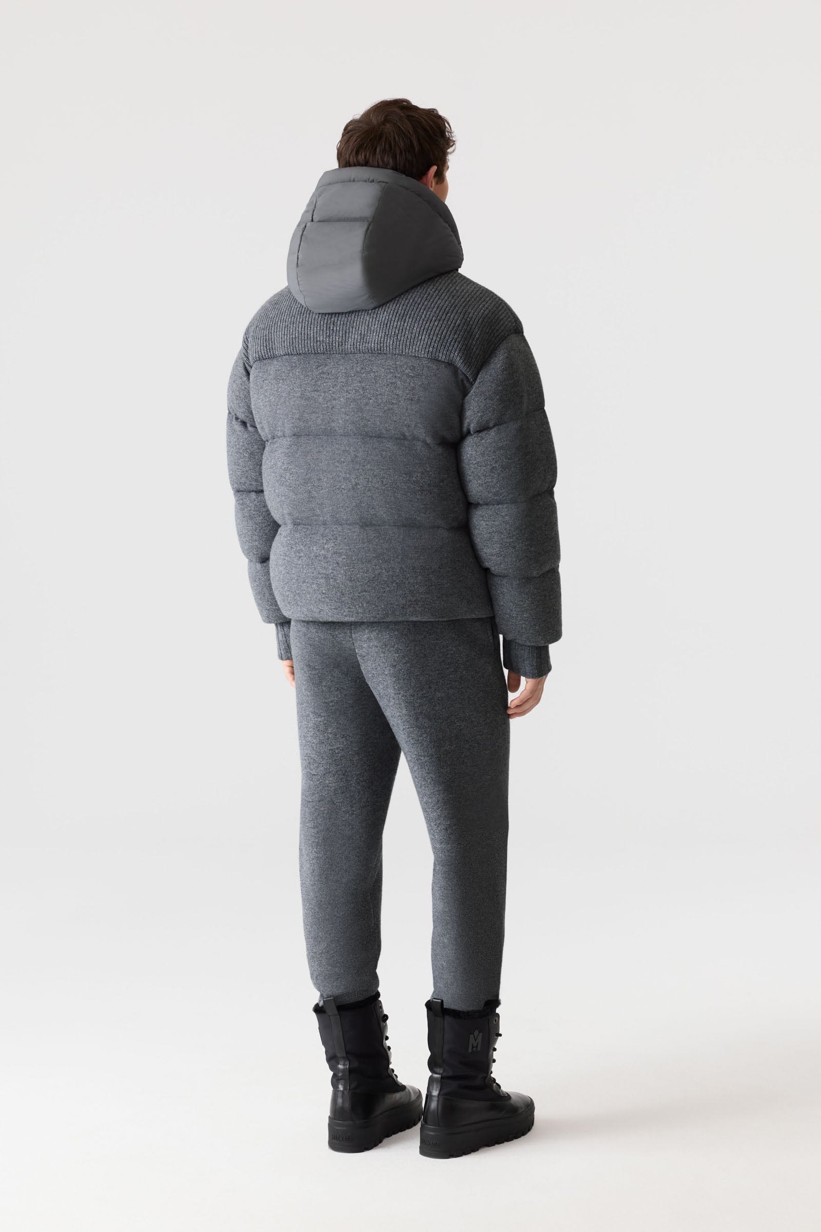 GRIFFEN Cashmere-Blend Down Jacket with Removable Hood for Men