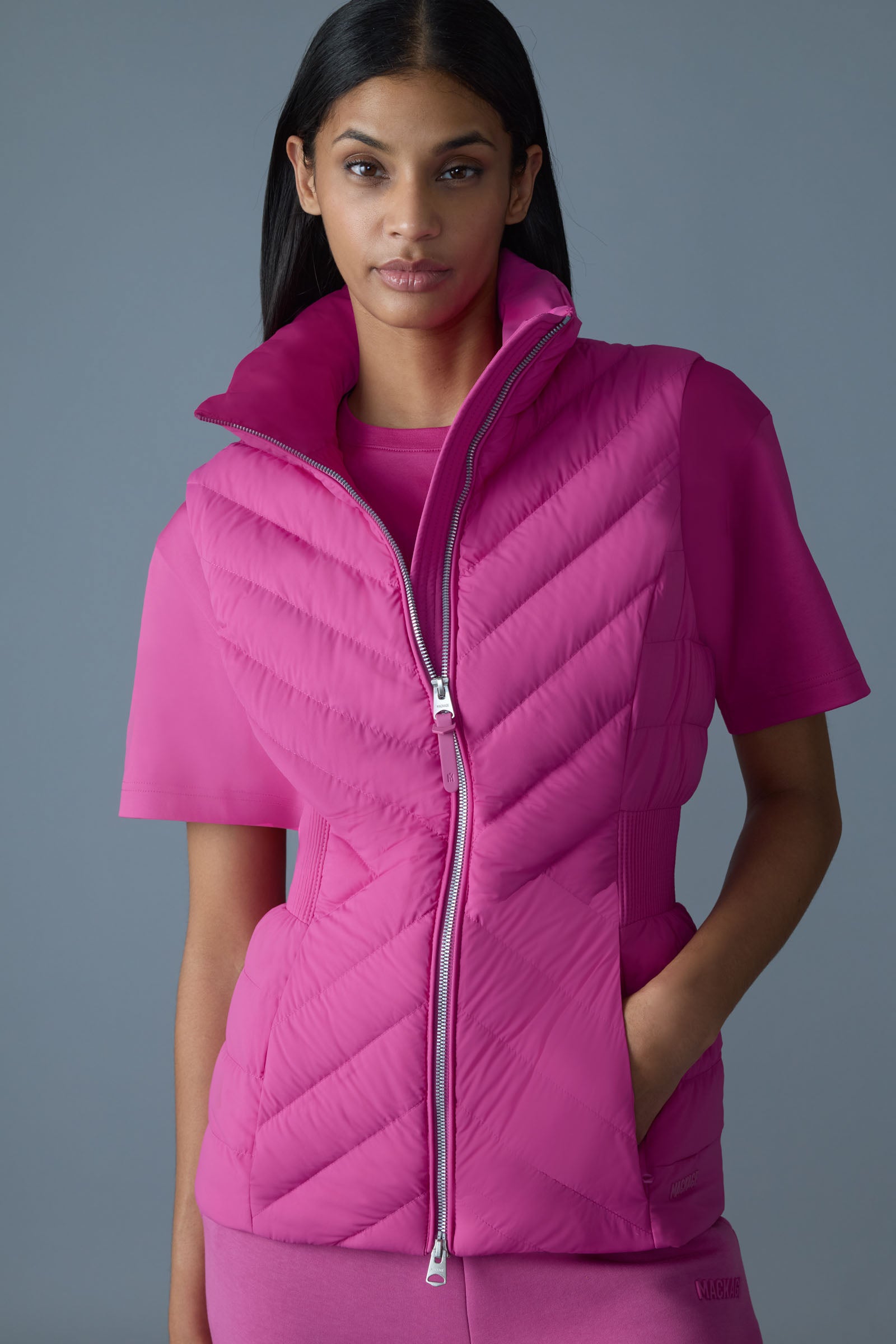 HOSHI - Light Down Hooded Vest for Women | Mackage® US