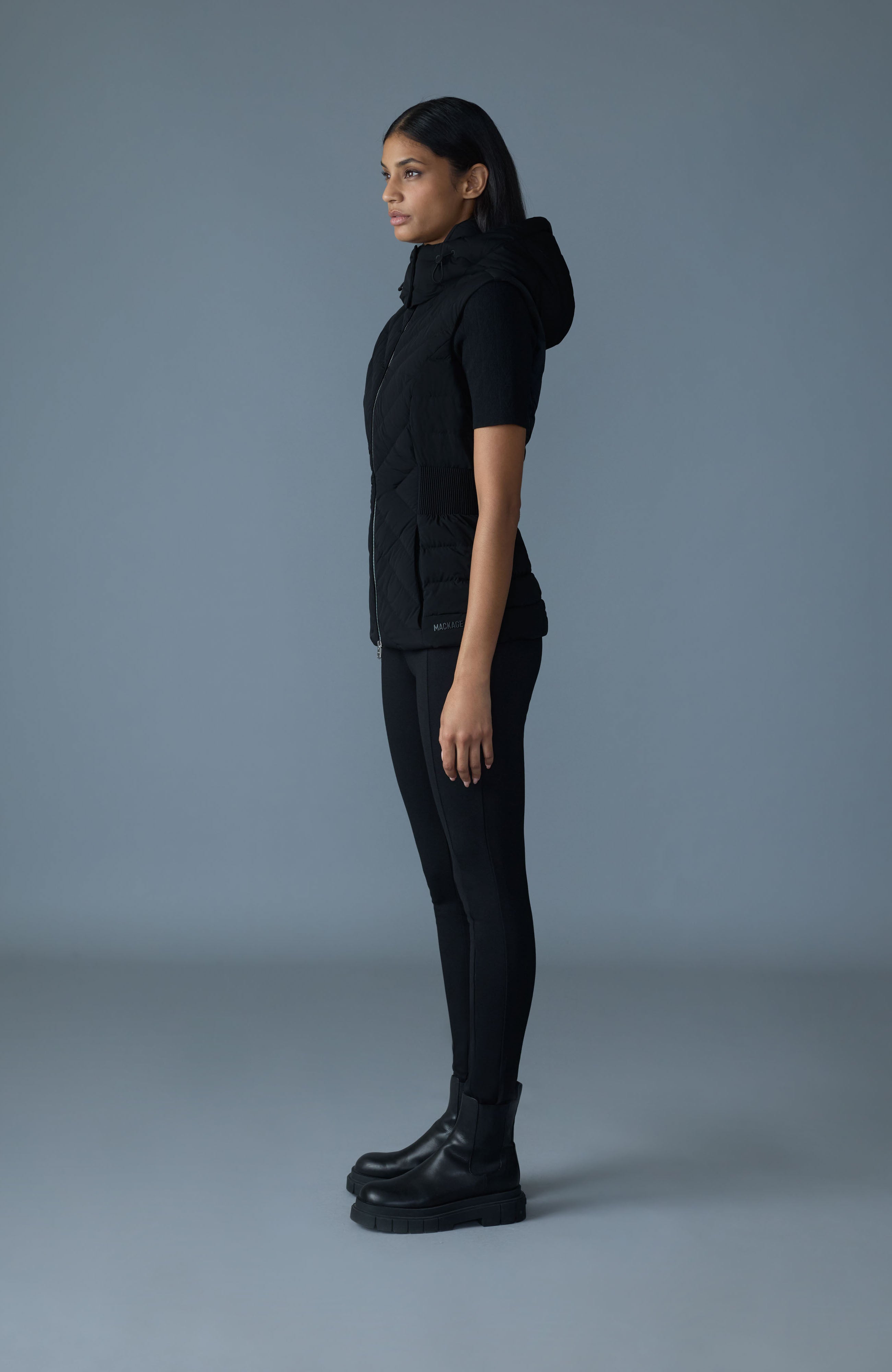 HOSHI - Light Down Hooded Vest for Women | Mackage® US
