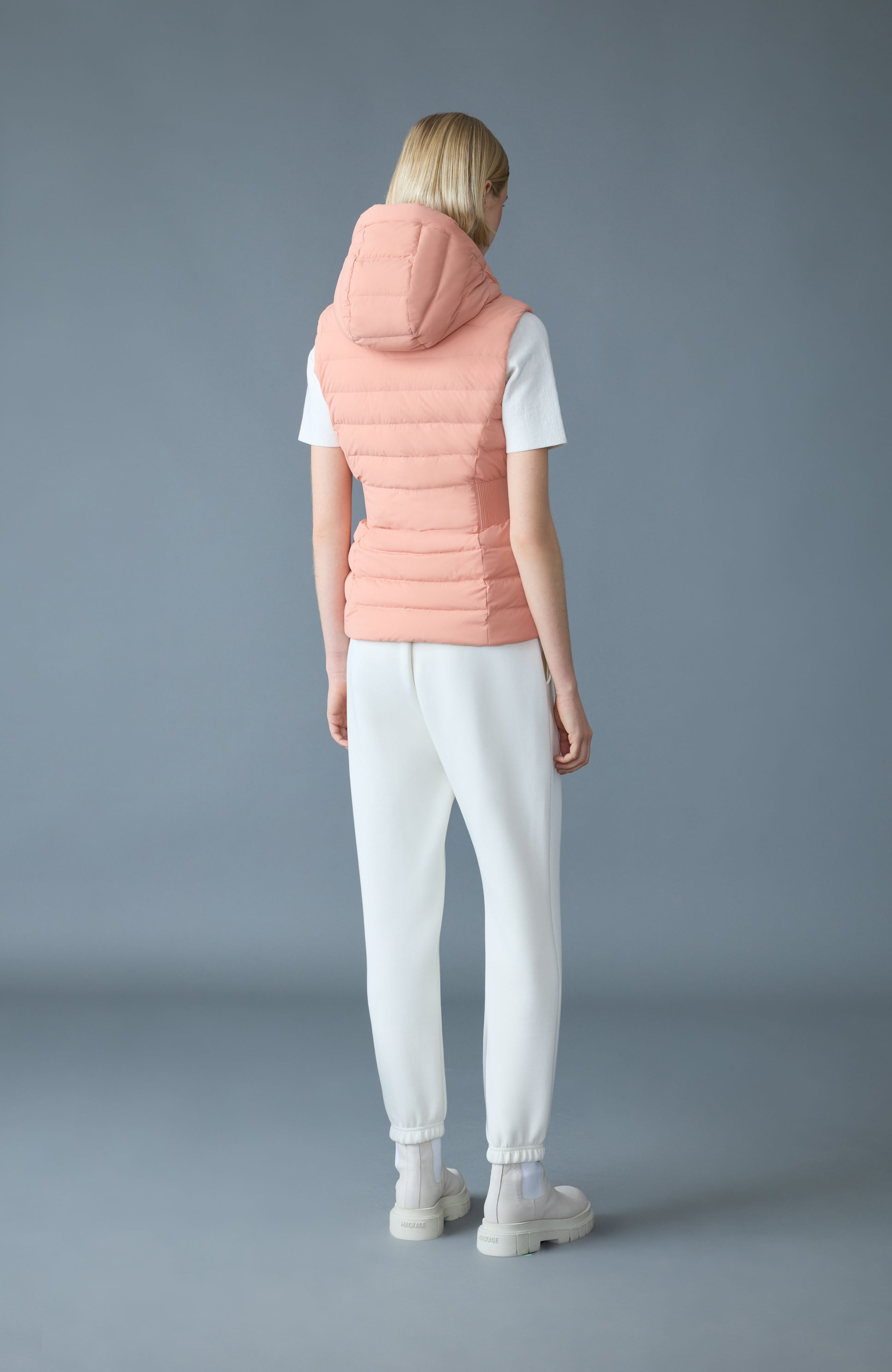 HOSHI - Light Down Hooded Vest for Women | Mackage® US
