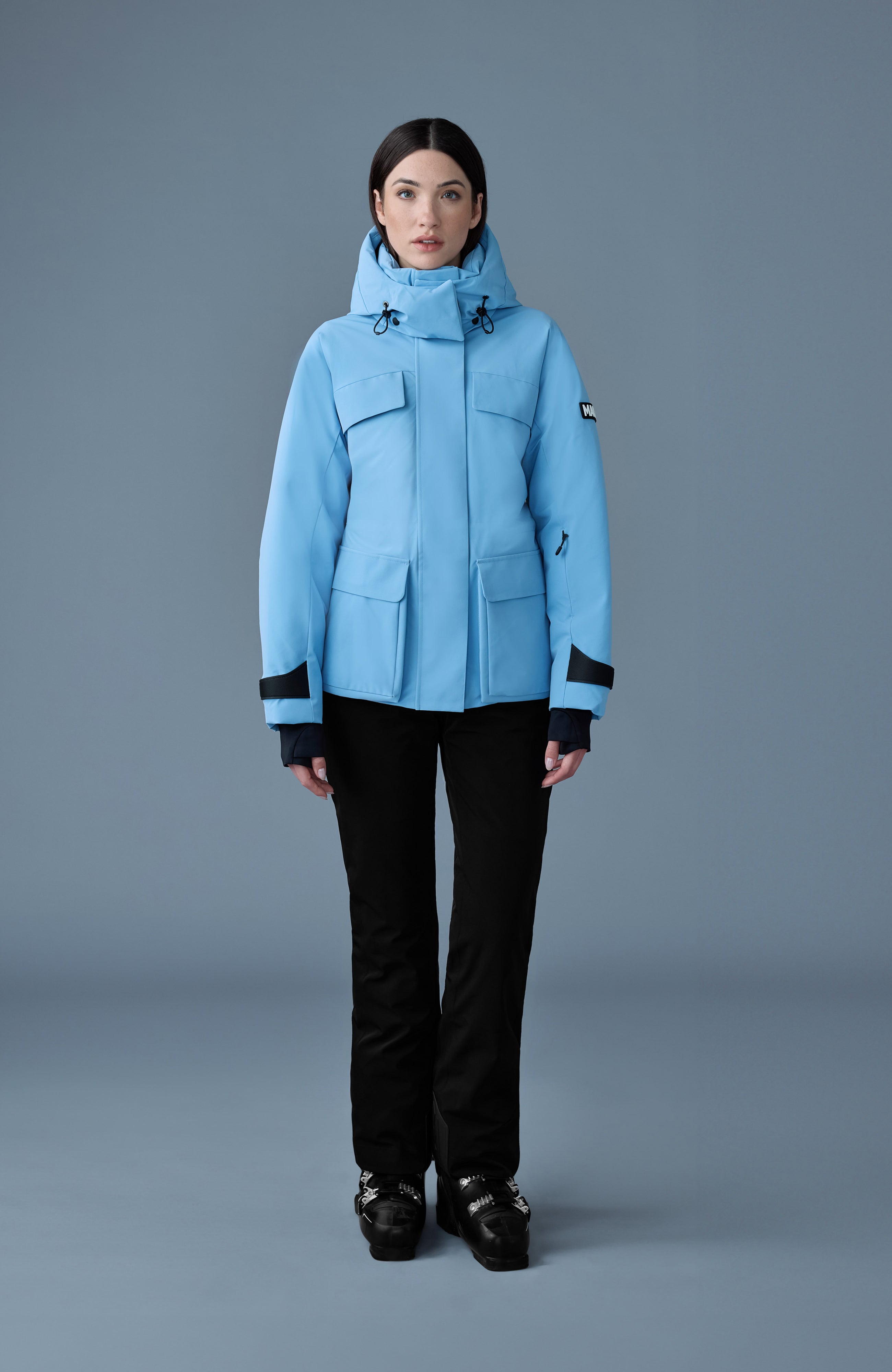 Iclyn, Medium down ski jacket with removable hood for ladies