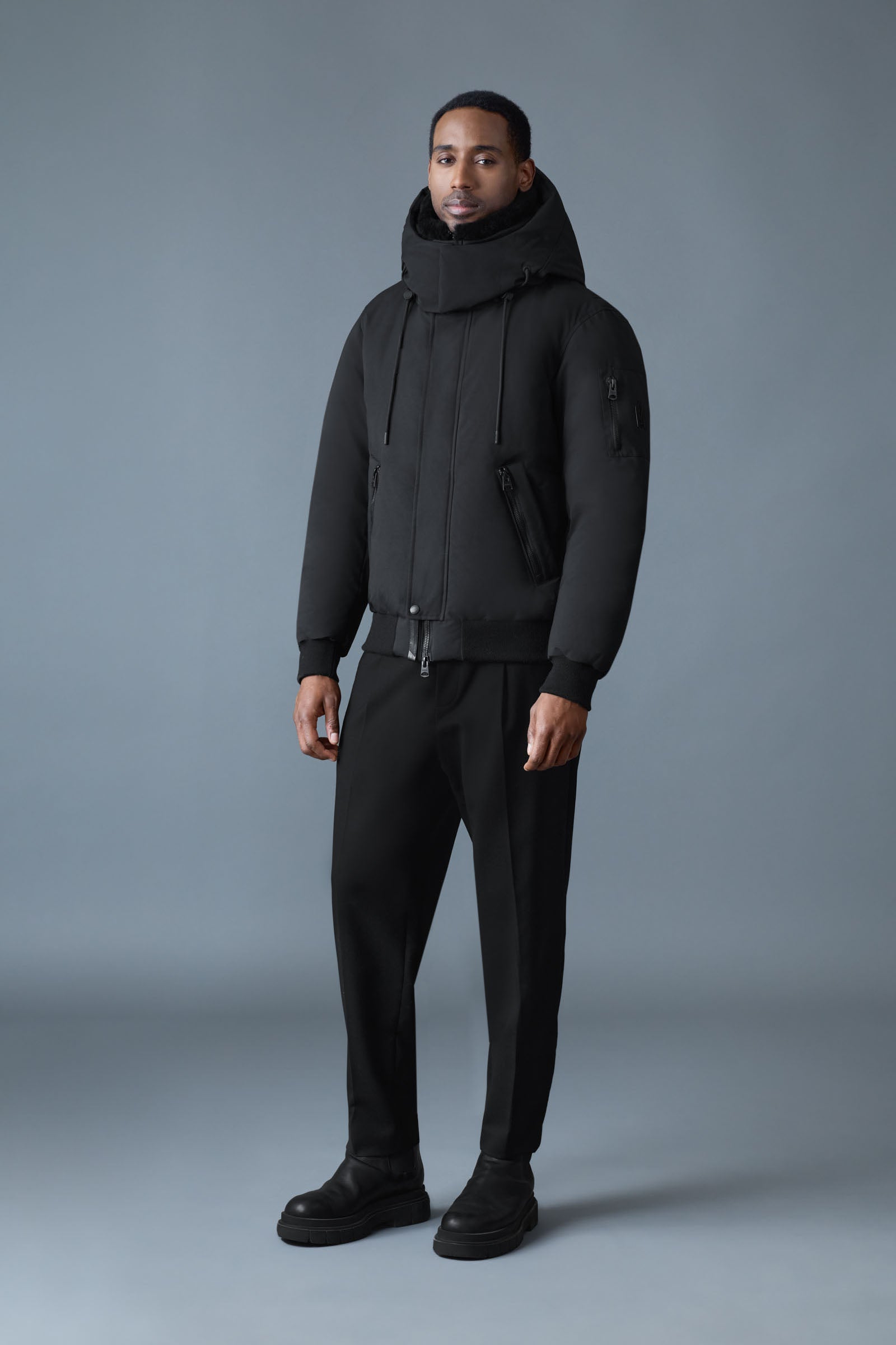 IKER-Z 2-in-1 Down Bomber With Removable Shearling Bib for Men