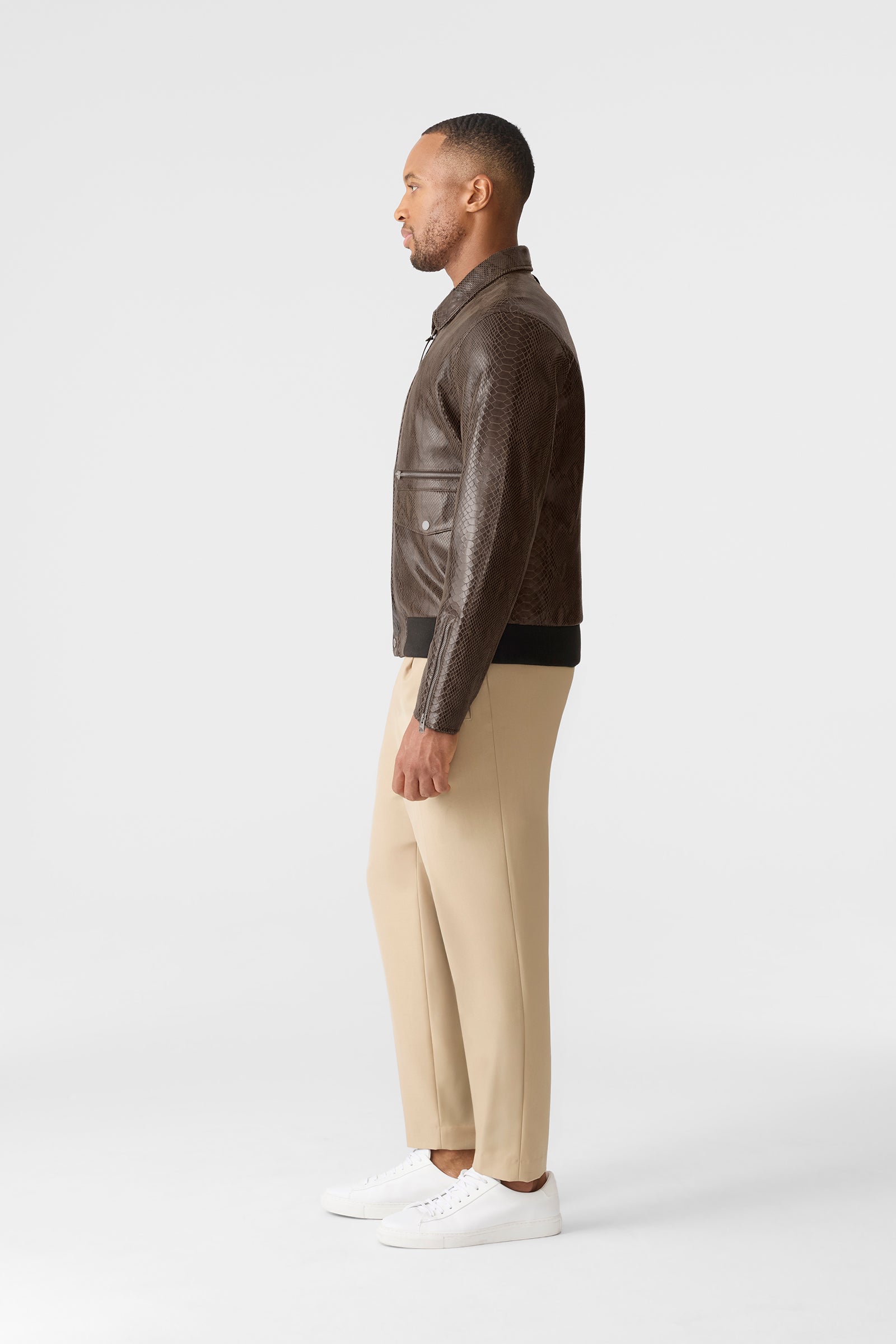 ジャケット・アウター EGO TRIPPING CARRIER LEATHER JACKET JAKARI-SNK Snake Pattern Leather Jacket for Men | Mackage® US