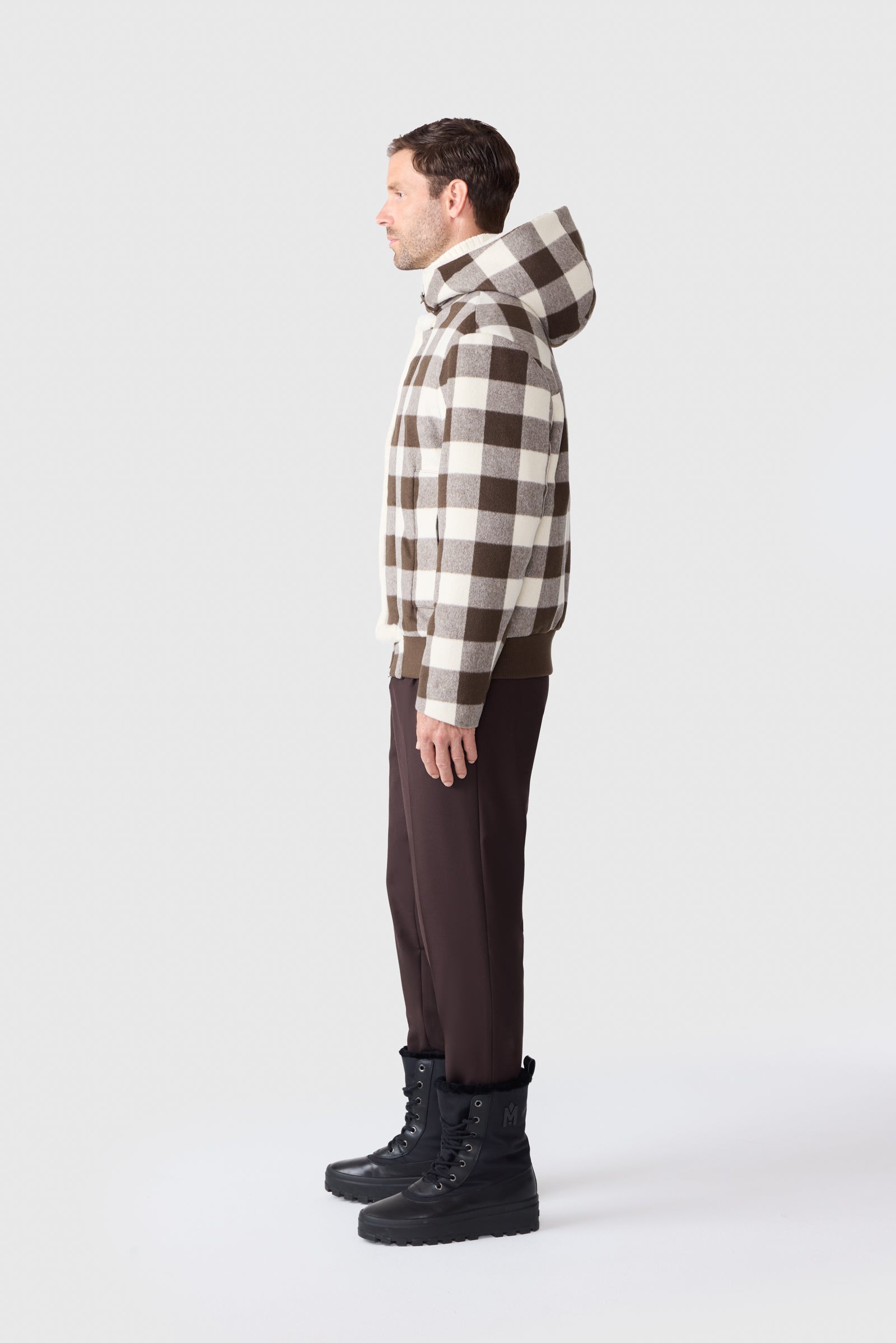 Mackageマッカージュ/Jay Shearling-Lined Jacket JAY-PL Plaid Wool Jacket With Shearling-Lined Hood for Men
