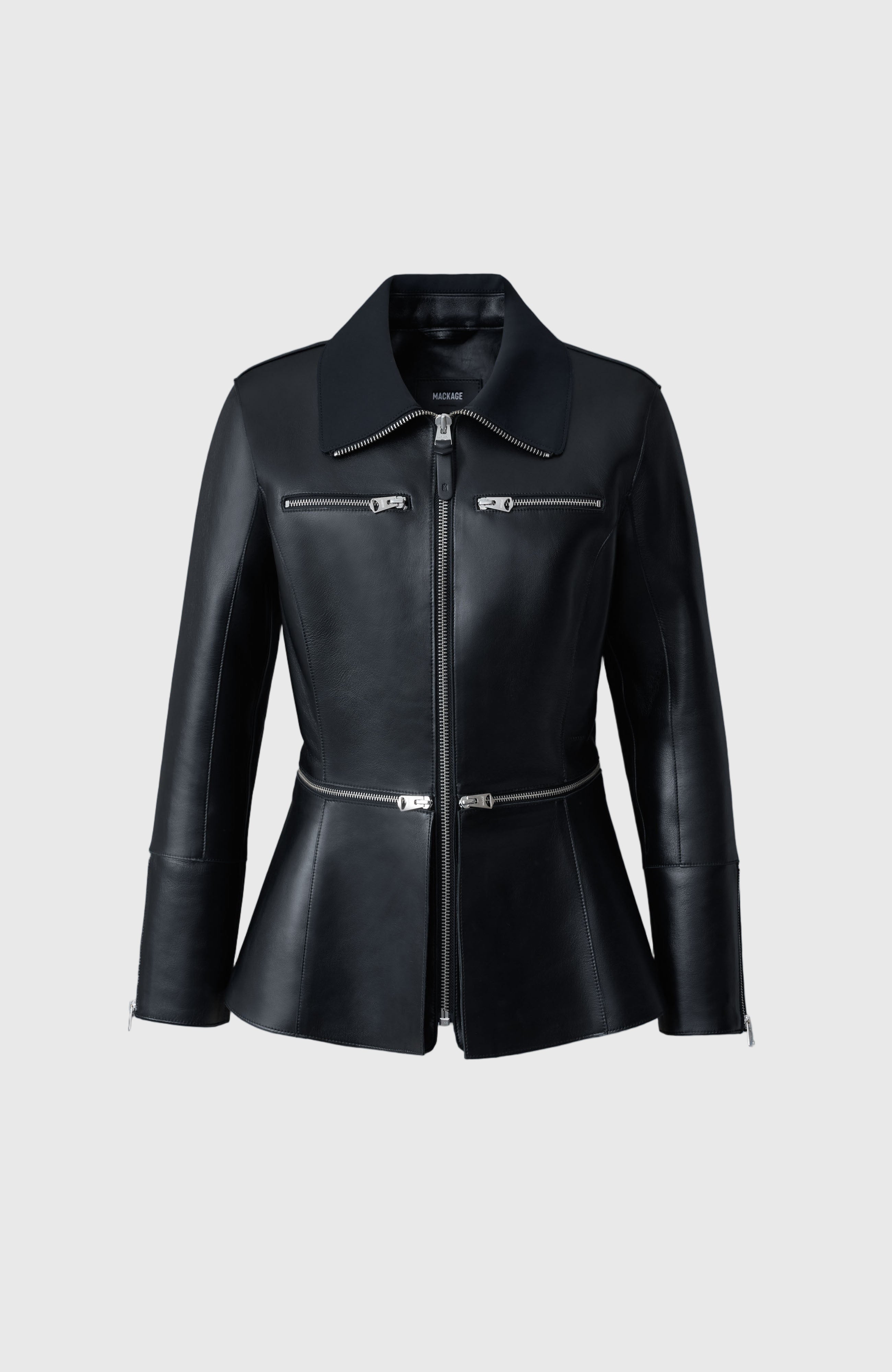 24AW new/Mackage バヤレザーバイカージャケット Jacket Black Mackage Baya Lambskin Biker Jacket | Saks Fifth Avenue