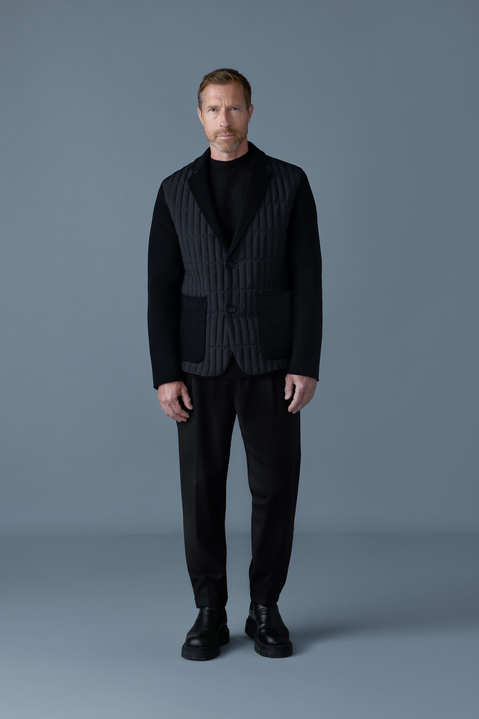 JOHN mixed-media vertical quilt blazer for Men | Mackage® US