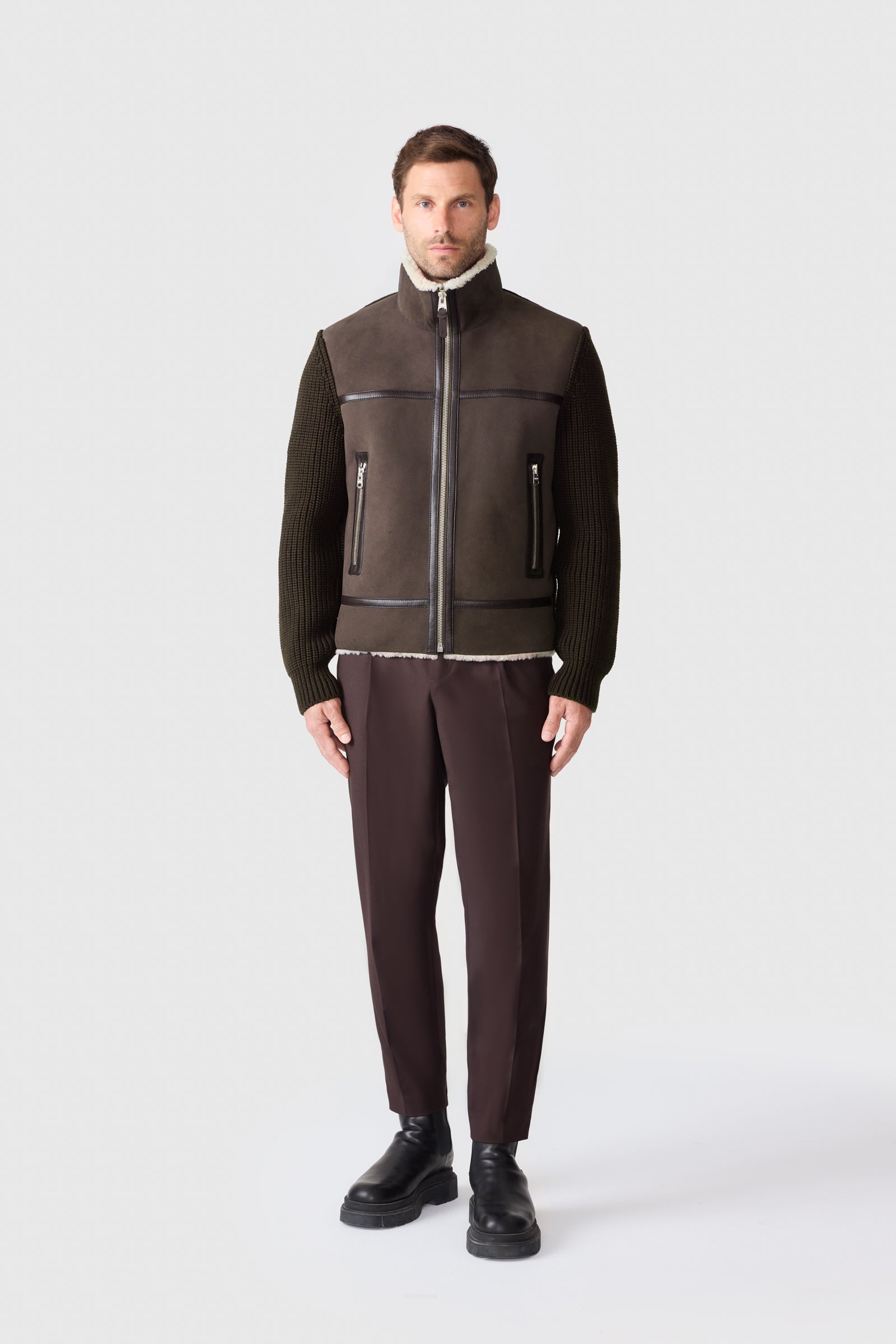 Jonathan, mixed-media shearling jacket | Mackage® US