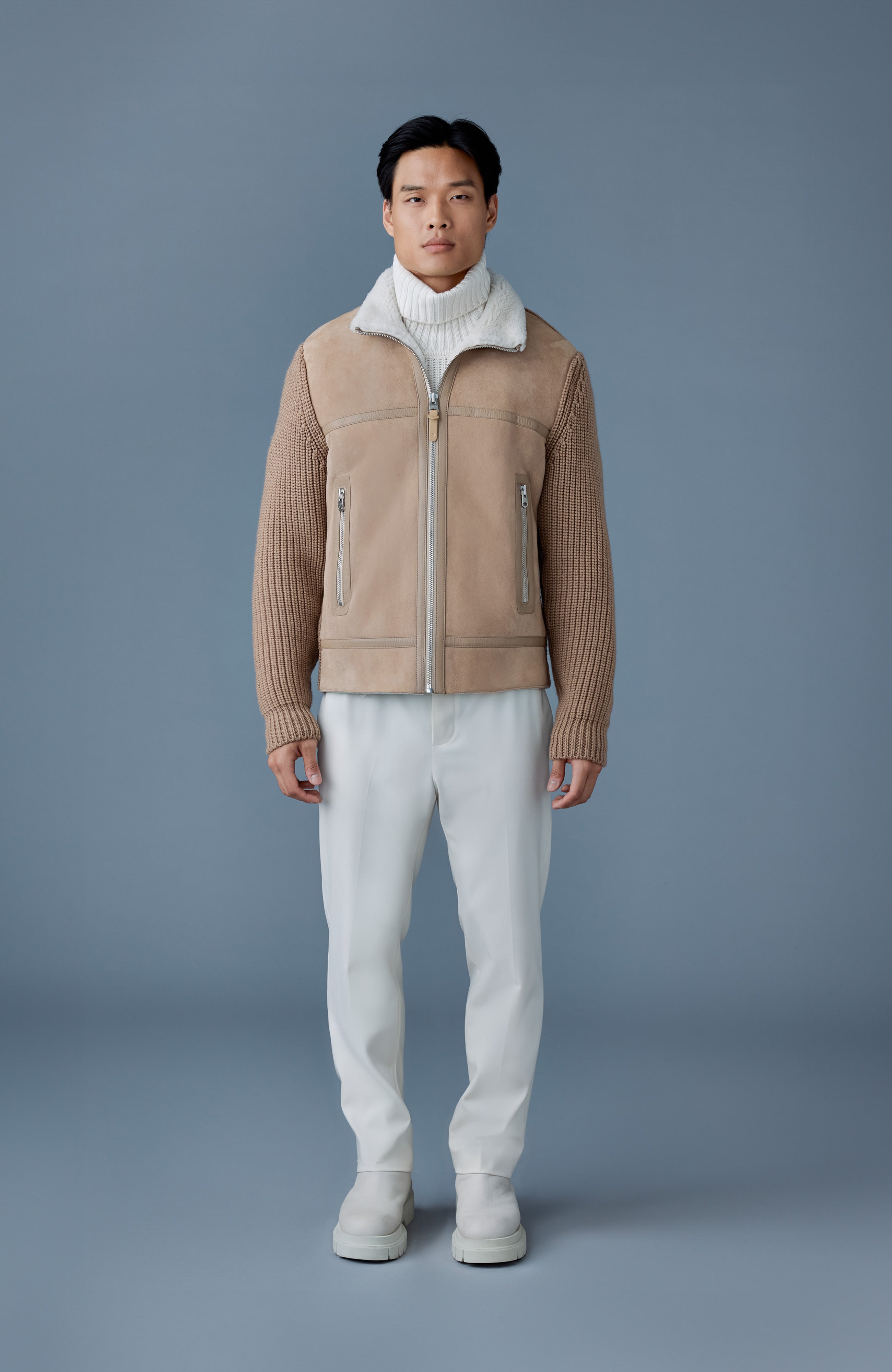 Jonathan, mixed-media shearling jacket | Mackage® US