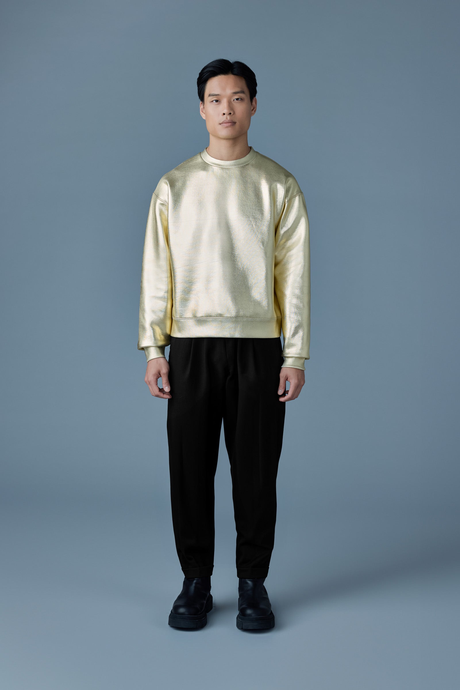 Julian-M, metallic double-face jersey sweatshirt | Mackage® US