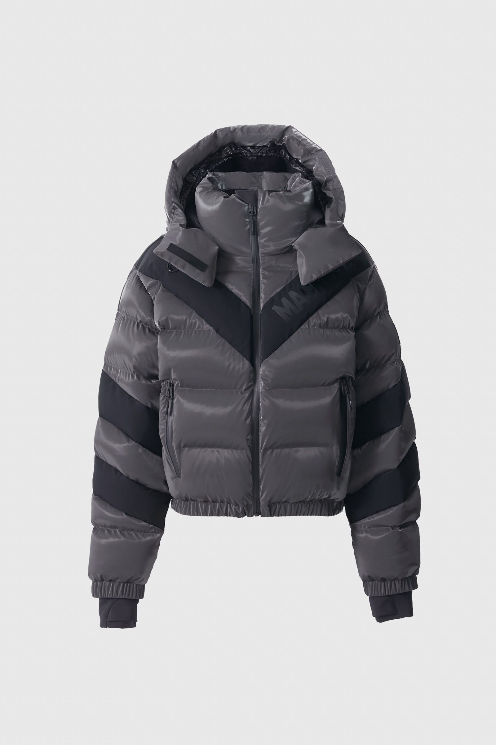 KAIRI-GLO High-Gloss Down Ski Jacket with Chevron Design for Women