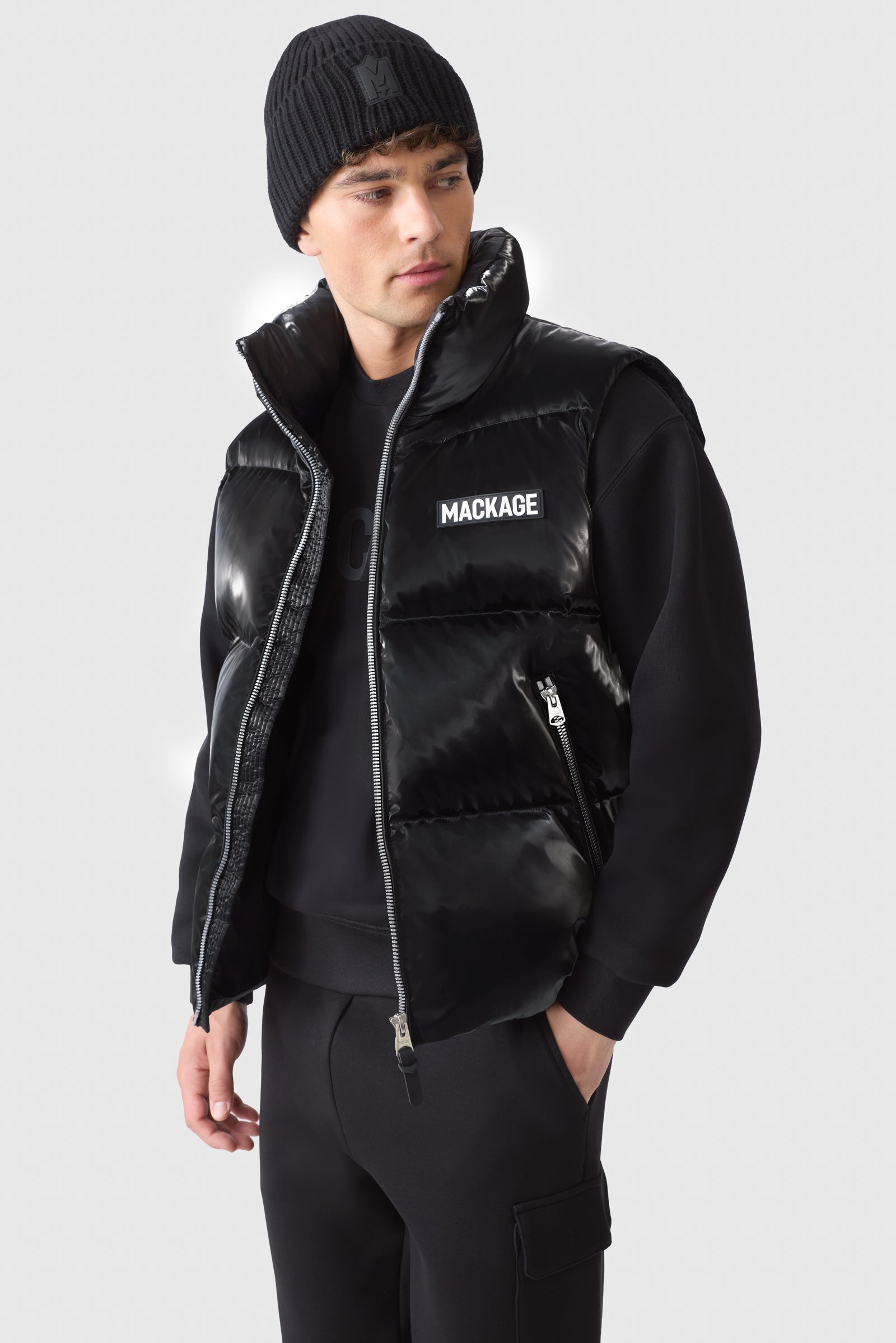 KANE-GLO High-Gloss Down Vest for Men | Mackage US