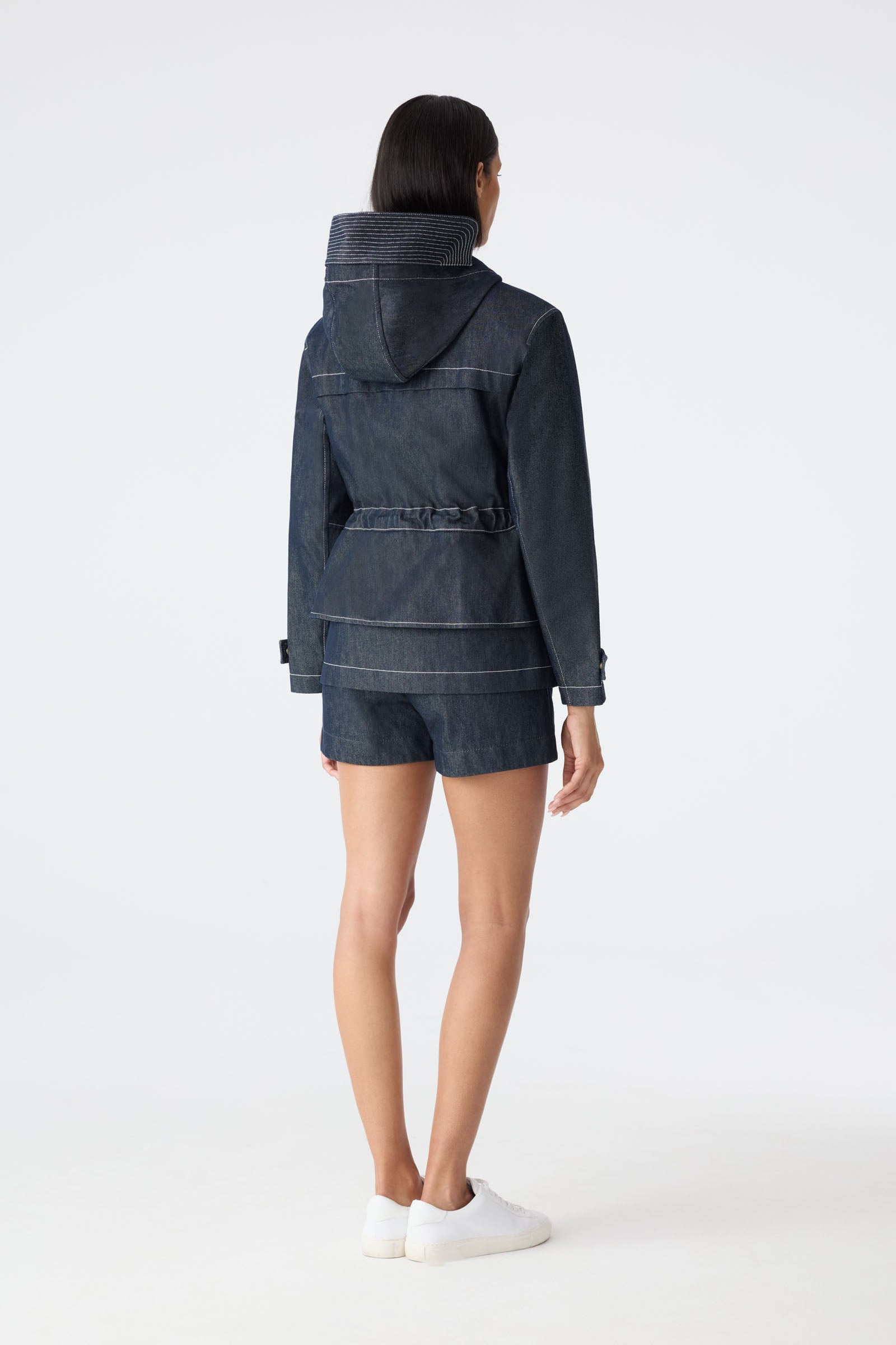 KAORI-DNM Hybrid Jacket with Peplum Detail for Women | Mackage US