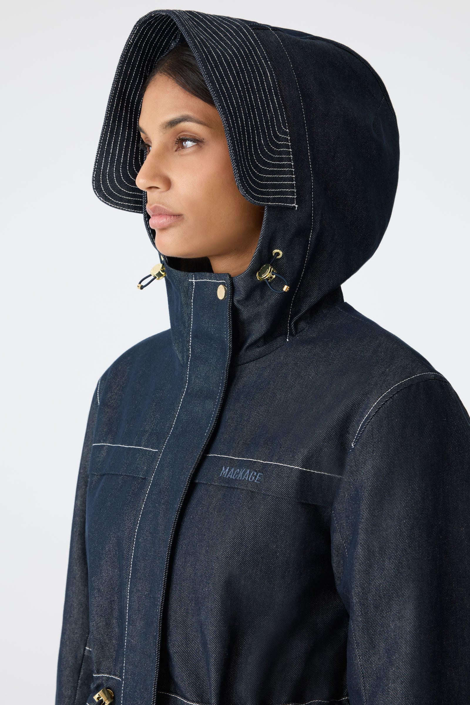 KAORI-DNM Hybrid Jacket with Peplum Detail for Women | Mackage US