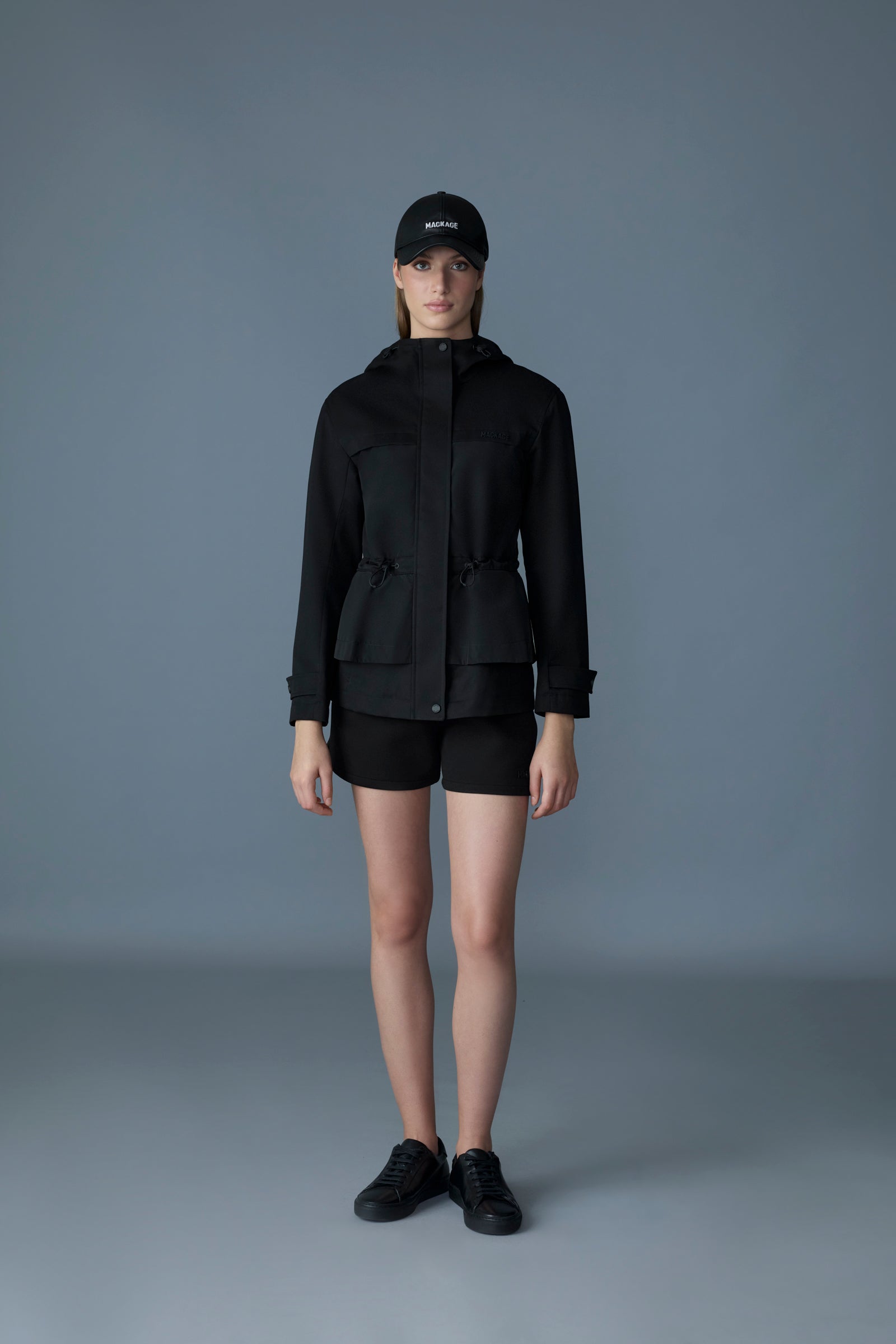 Kaori-LVS, hybrid jacket with peplum detail | Mackage® US