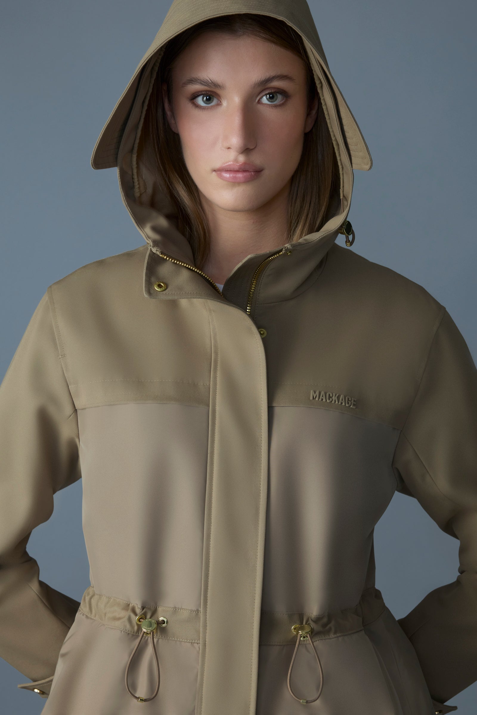 Kaori-LVS, hybrid jacket with peplum detail | Mackage® US