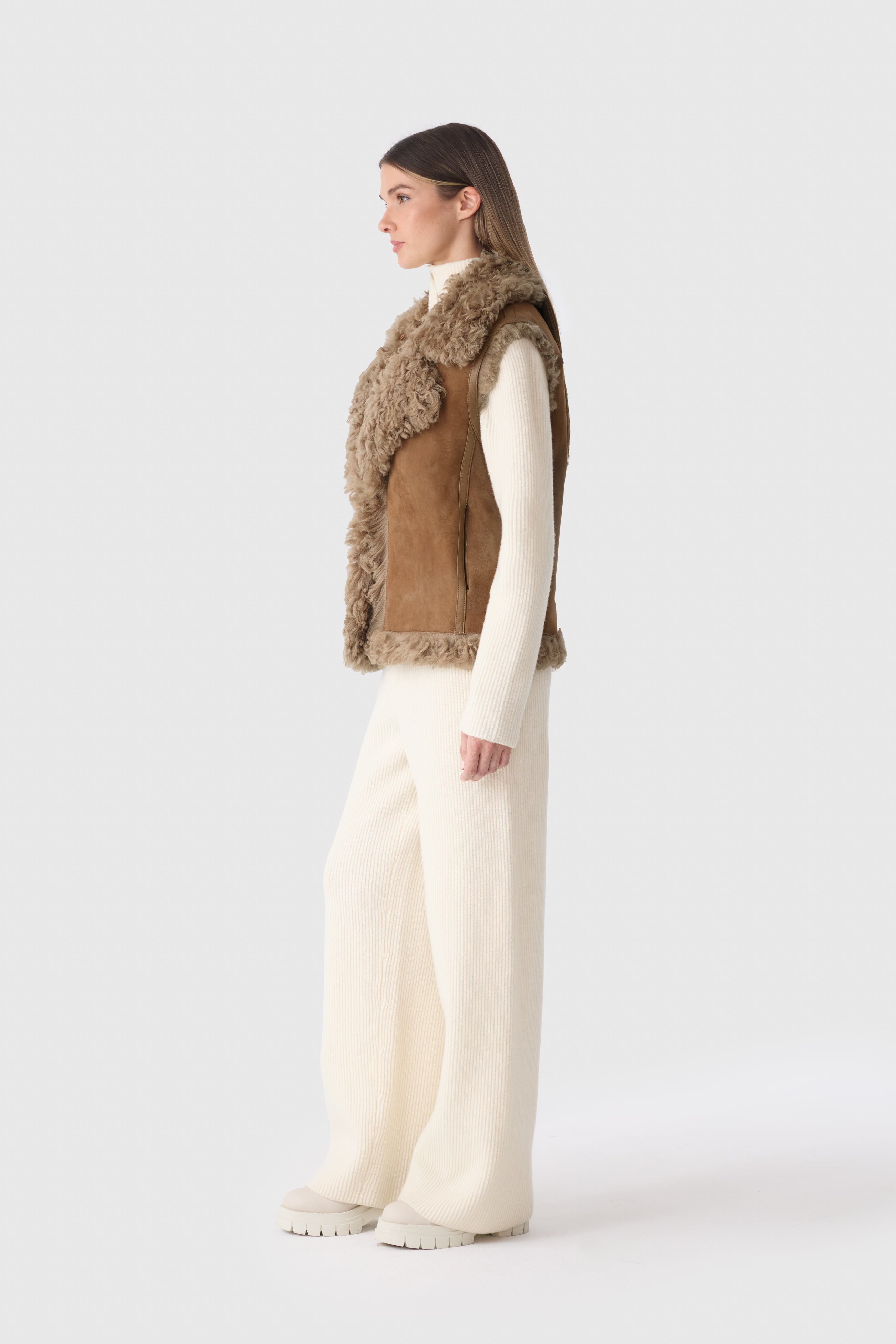 KASIA Reversible Shearling Leather Vest for Women | Mackage US