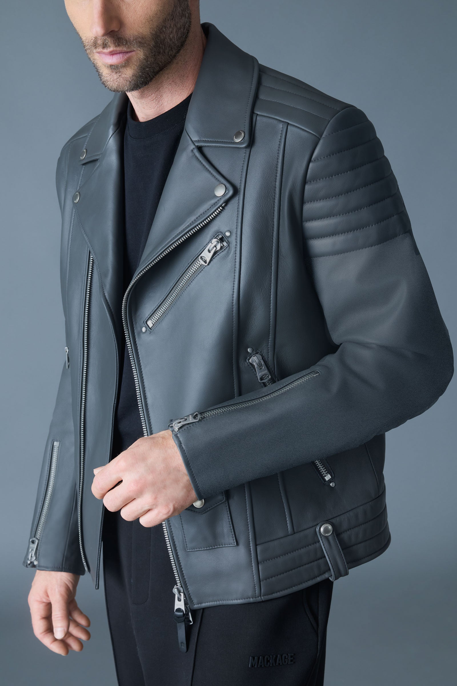 Kenneth - Leather Biker Jacket | Mackage® US