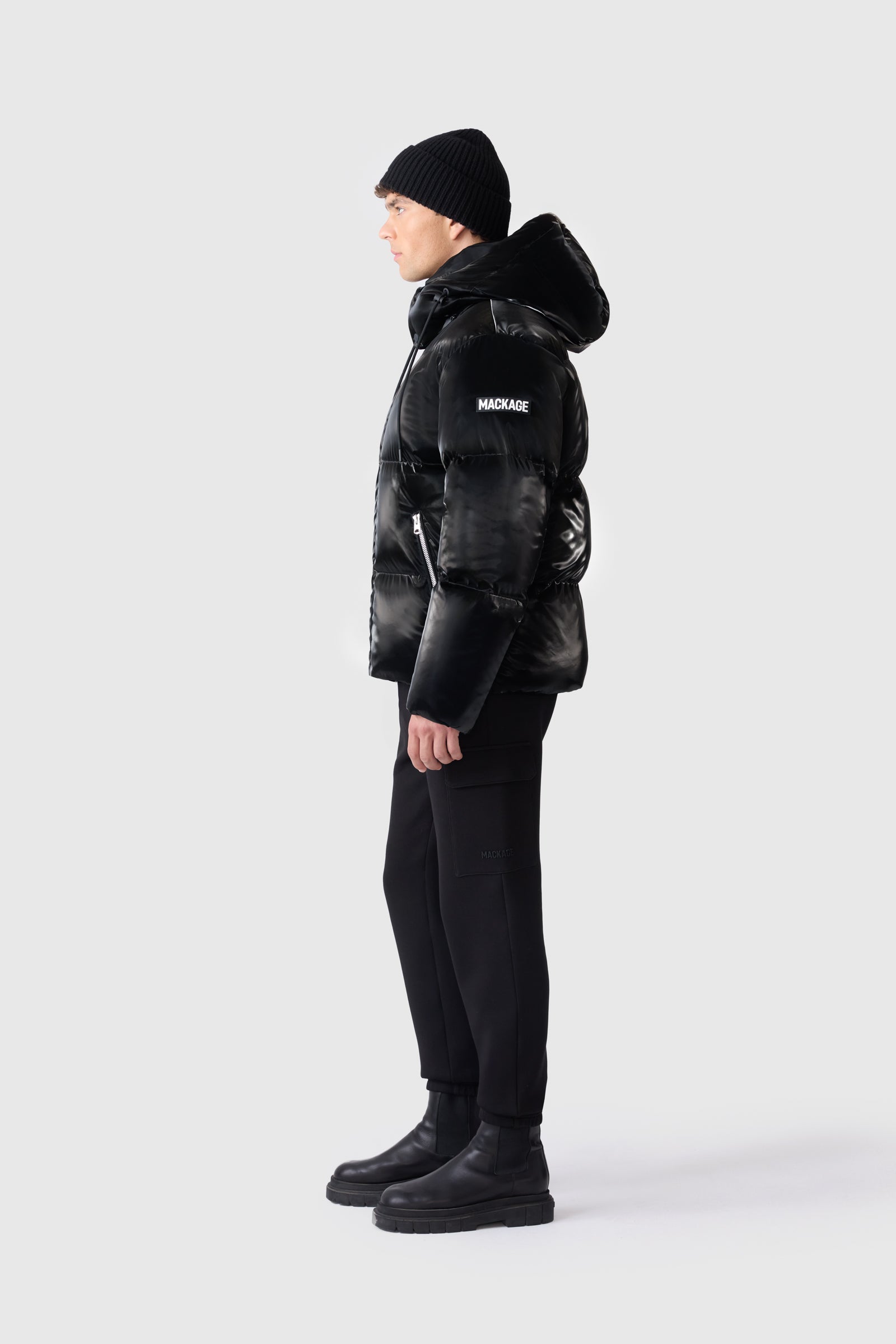 KENT-GLO High-Gloss Hooded Down Jacket for Men | Mackage® US