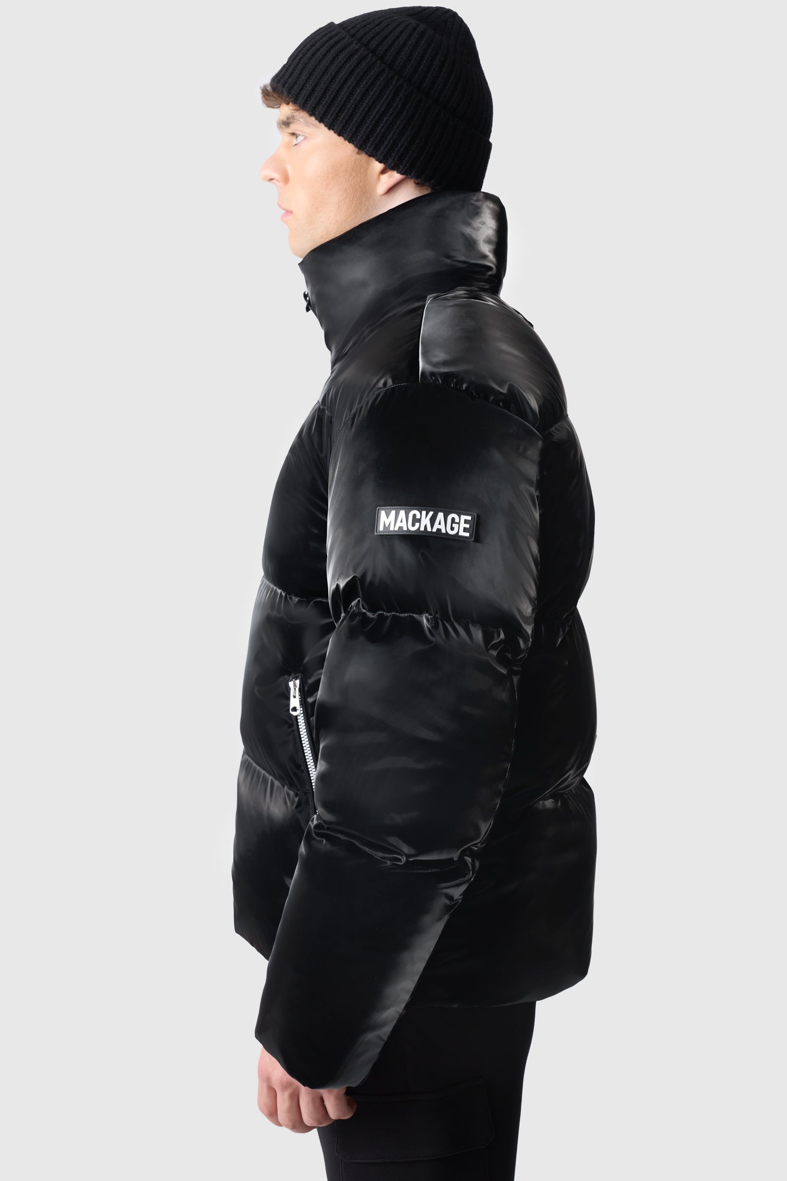 KENT-GLO High-Gloss Hooded Down Jacket for Men | Mackage US