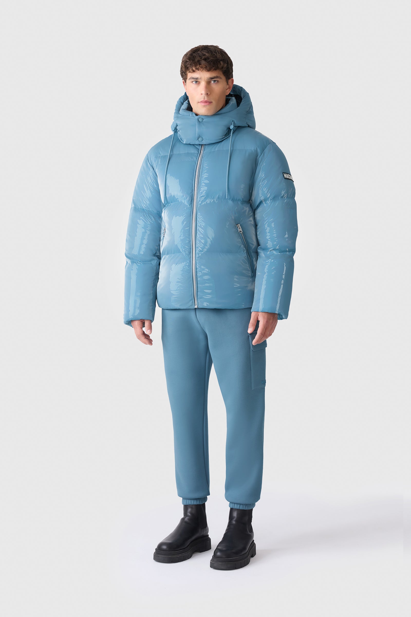 KENT-GLO High-Gloss Hooded Down Jacket for Men | Mackage US