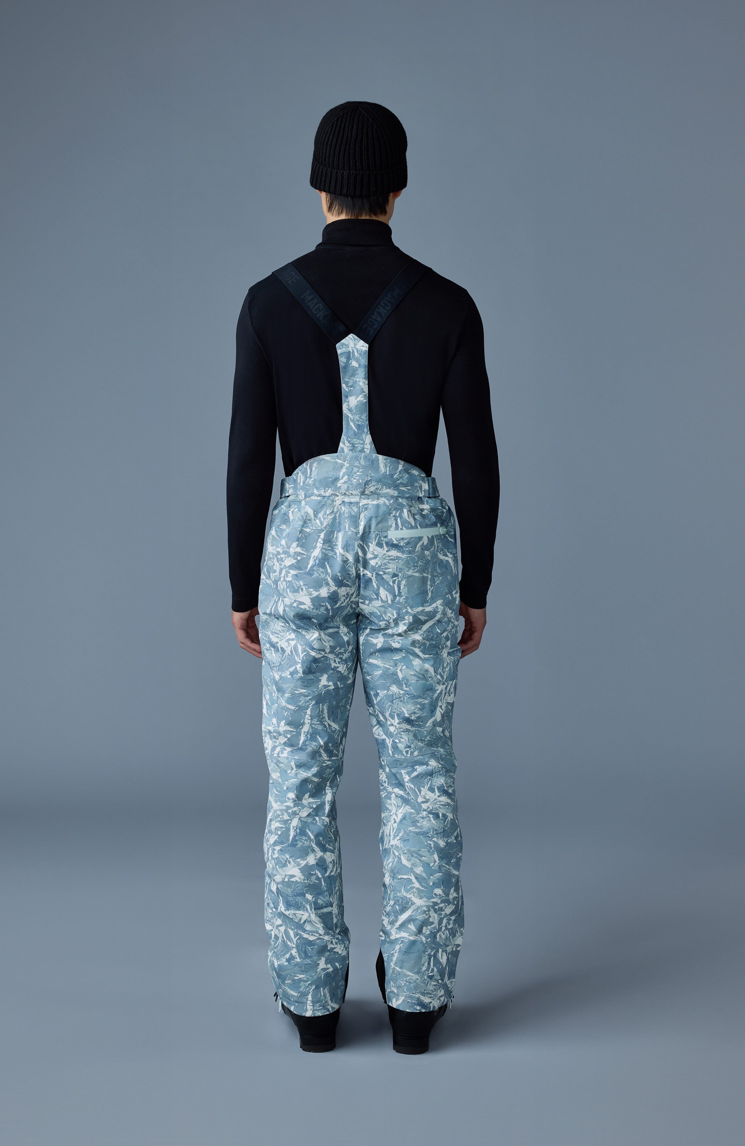 Kenyon-FP, frost pattern ski pants with removable suspender