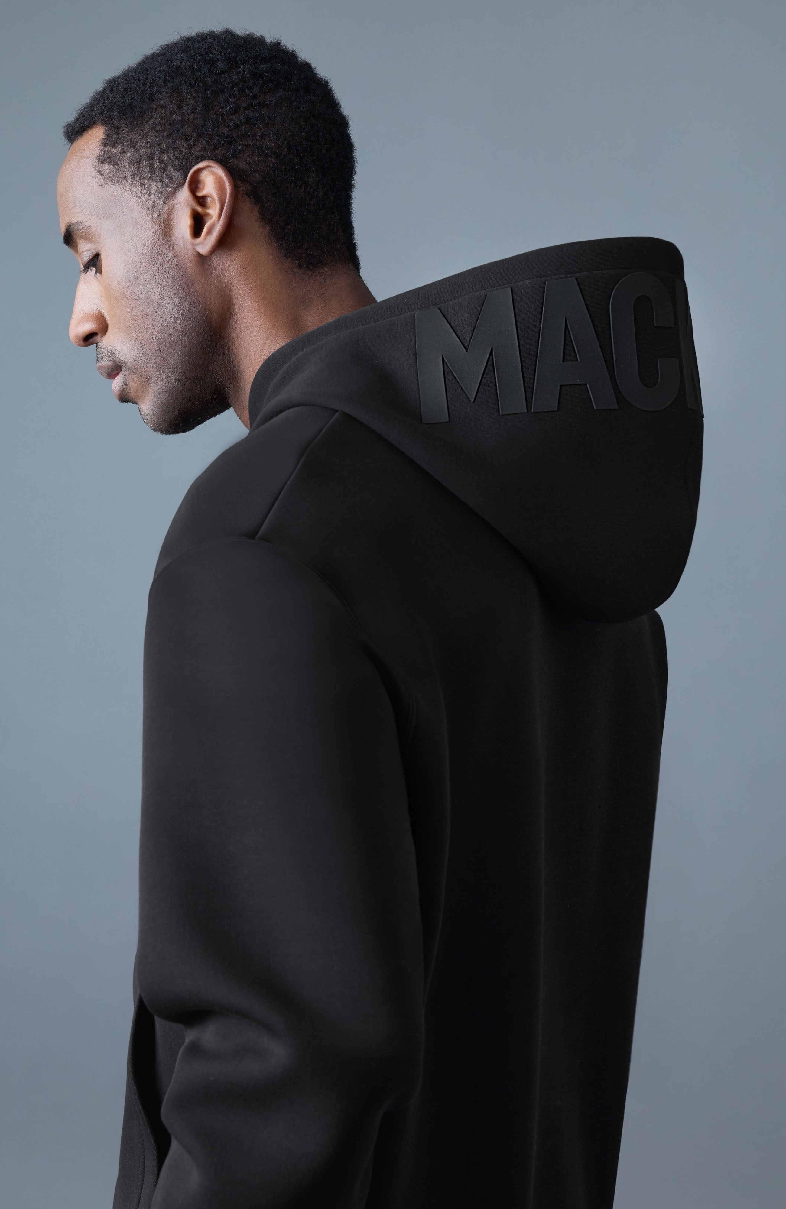 マメクロゴウチ Double Face Jersey Pullover Kolton, double-face jersey logo hoodie | Mackage® US