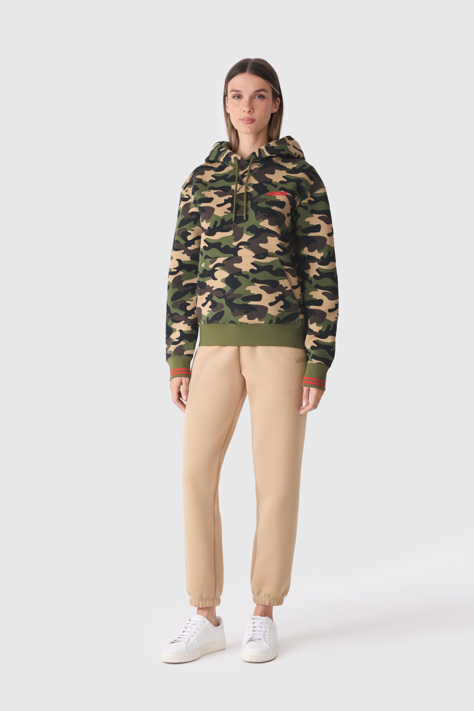 KRYSTIANA-CAMO Double-Face Jersey Hoodie for Women | Mackage® US