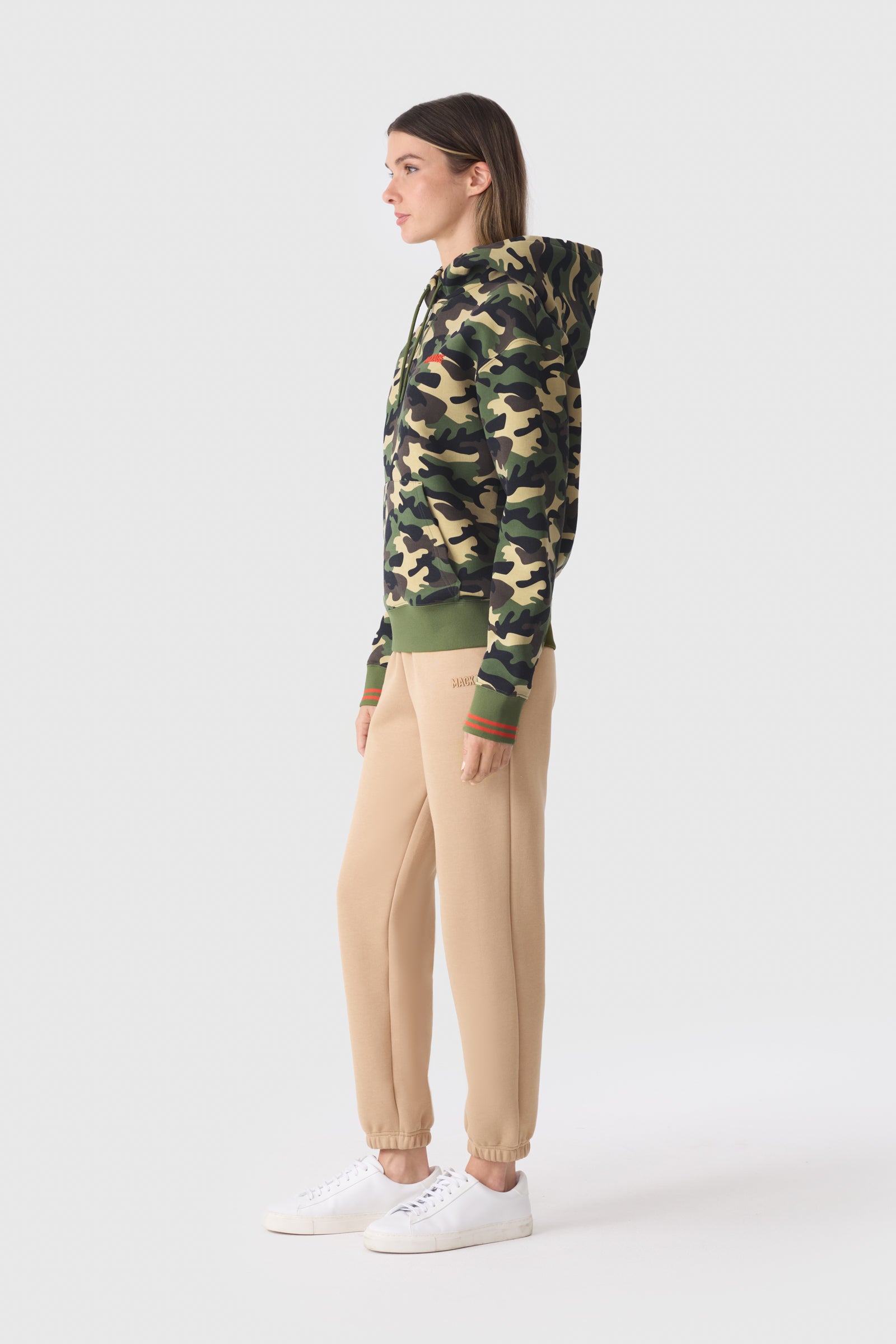 KRYSTIANA-CAMO Double-Face Jersey Hoodie for Women | Mackage US