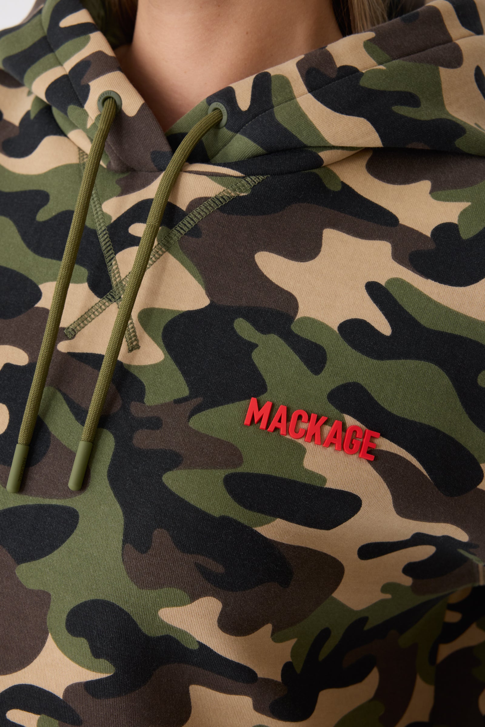 KRYSTIANA-CAMO Double-Face Jersey Hoodie for Women | Mackage US