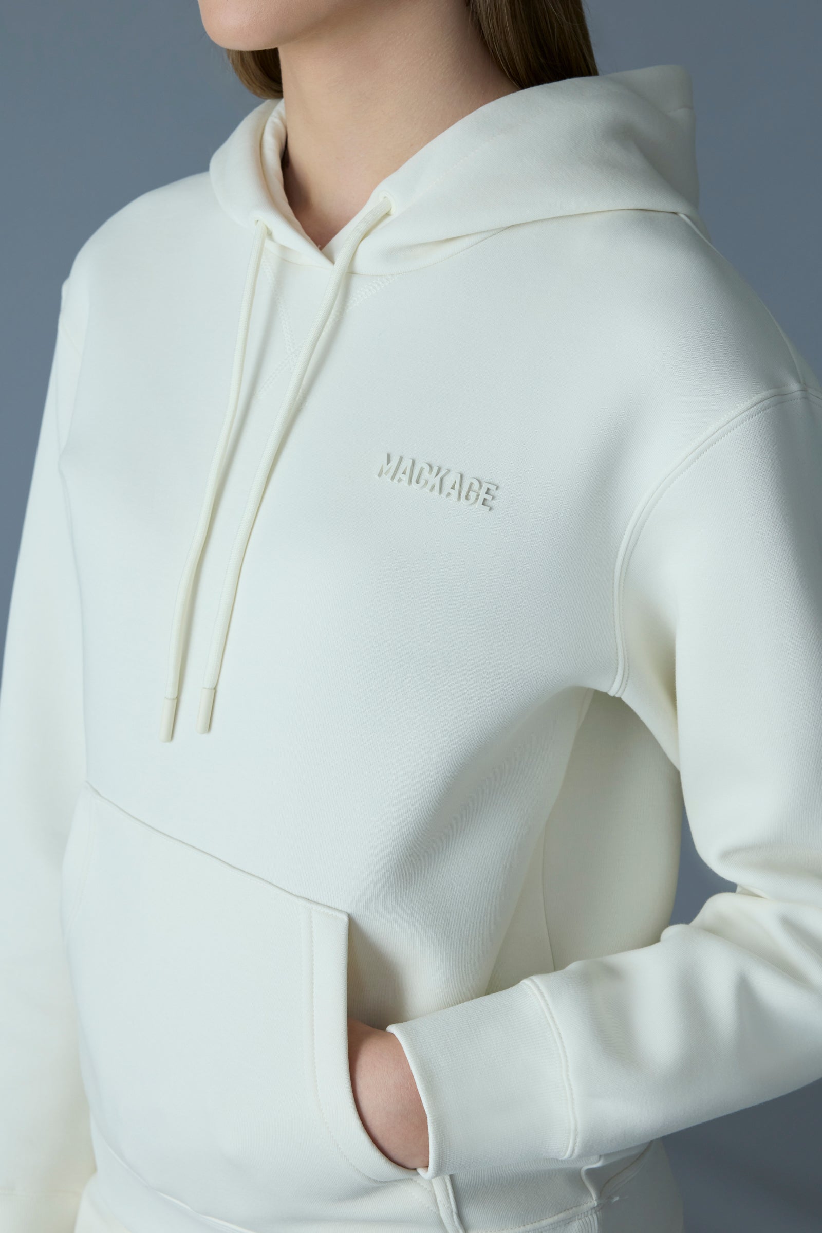 F/CE / パーカー/M/ポリエステル/WHT/F2002FCMKN0003 KRYSTIANA Double-Face Jersey Hoodie for Women | Mackage US