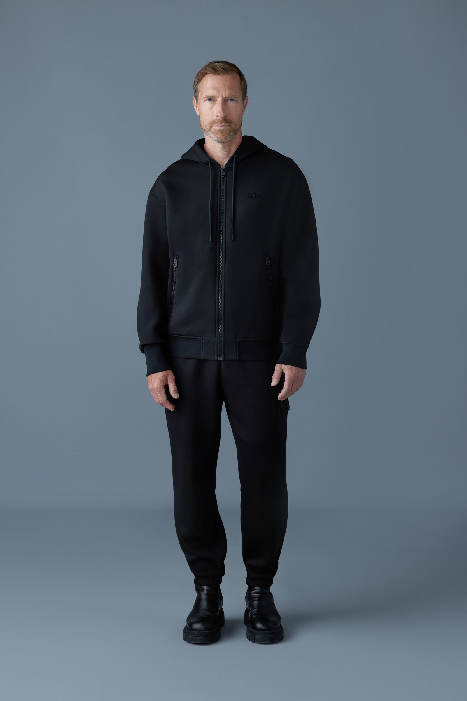 KRYSTOS double-face jersey zip-up hoodie for Men | Mackage® US