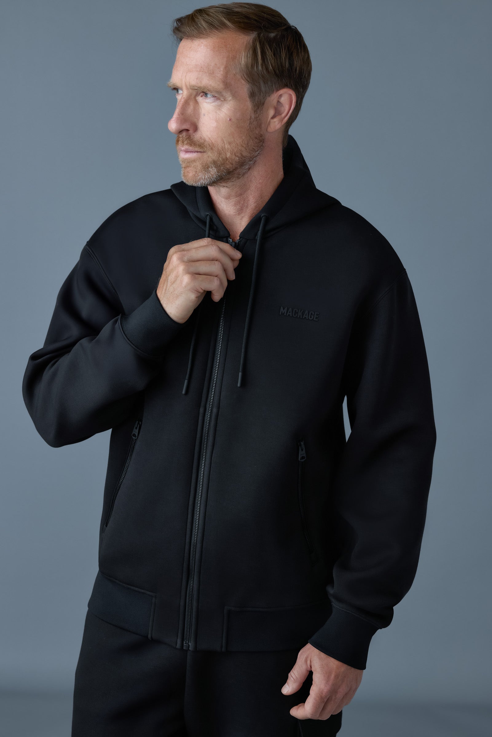 トップス MACKAGE KRYSTOS(UNISEX) Krystos, double-face jersey zip-up hoodie | Mackage® US