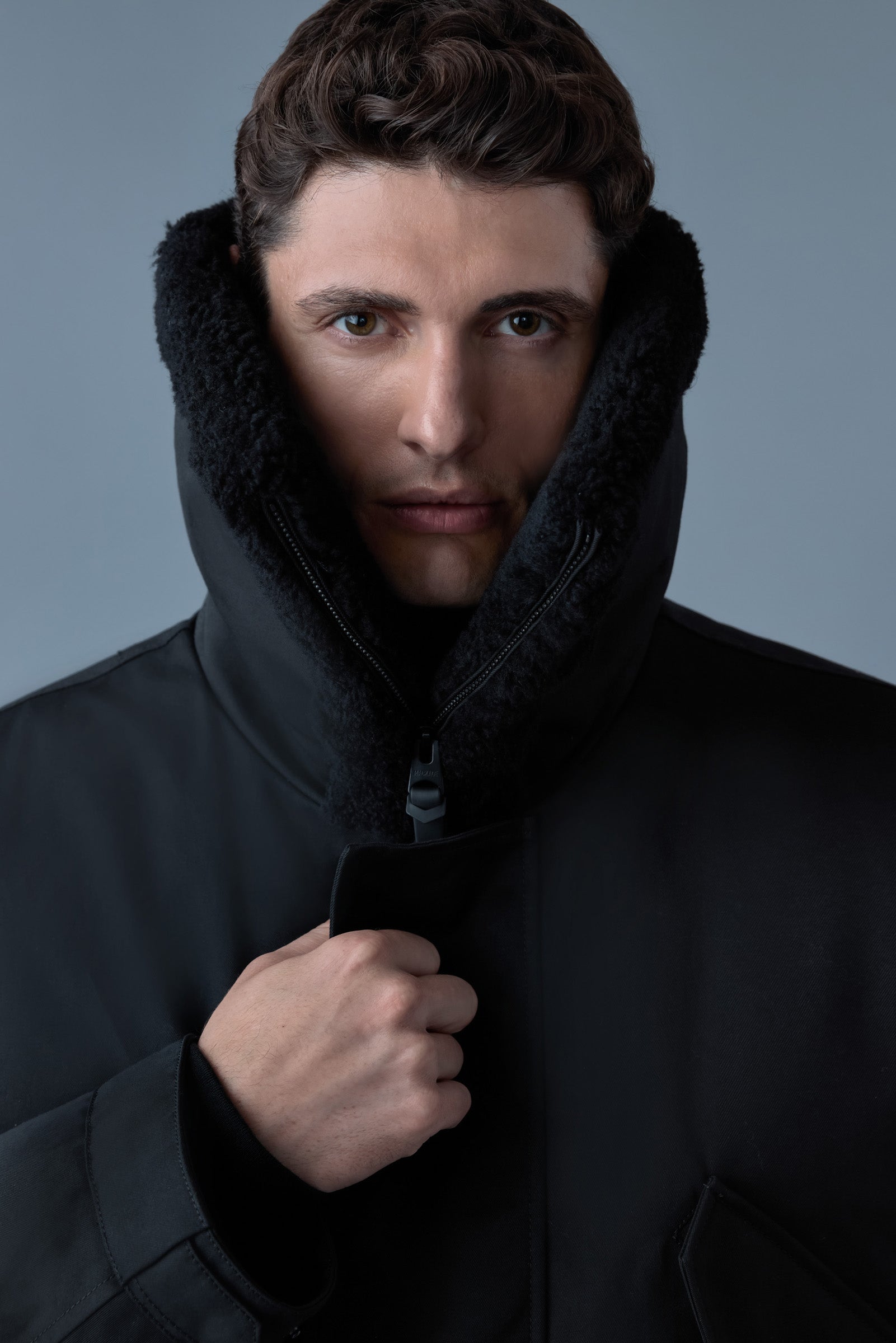 Leon, shearling collar down parka | Mackage® US