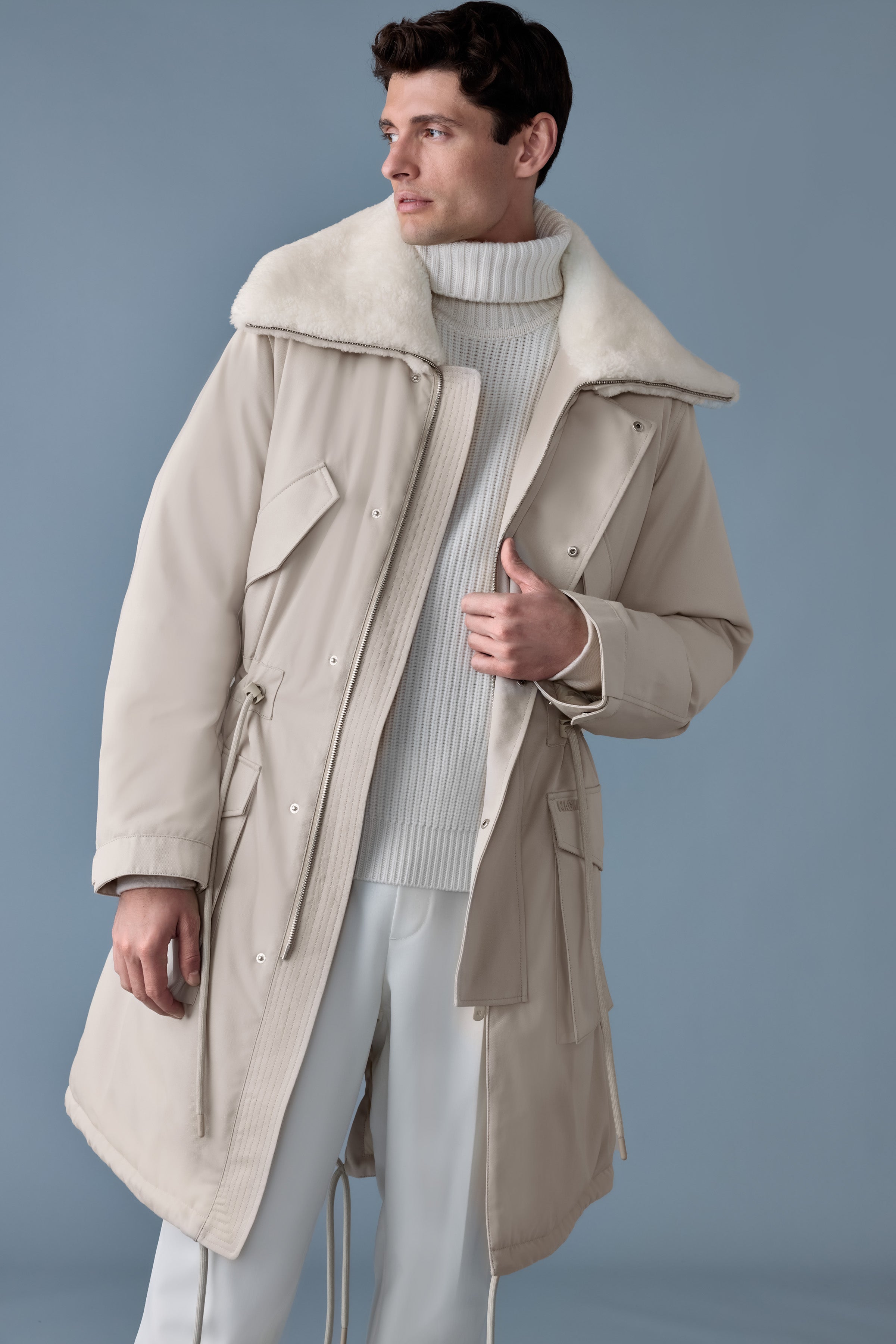 Leon, shearling collar down parka | Mackage® US