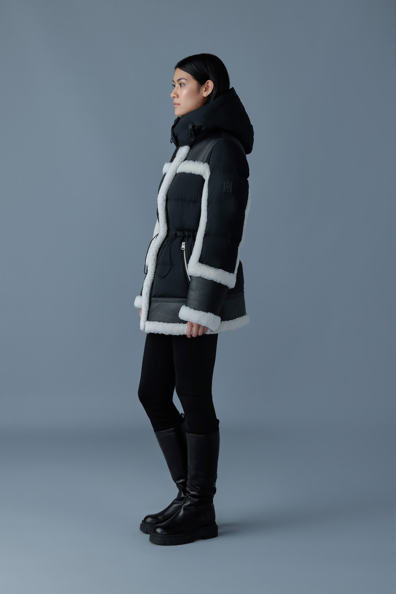 Lilibeth, mixed-media shearling down parka | Mackage® US