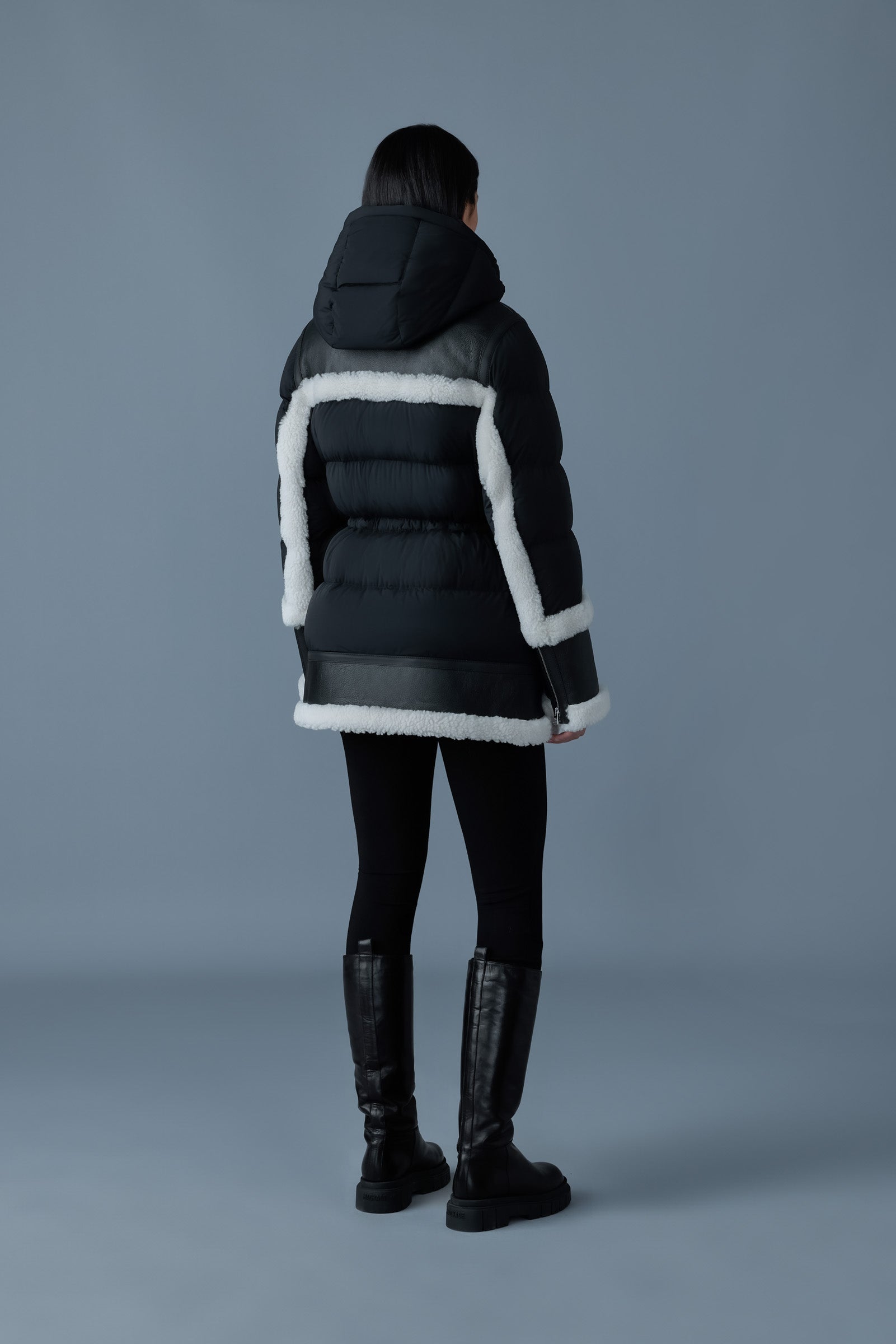 Lilibeth, mixed-media shearling down parka | Mackage® US