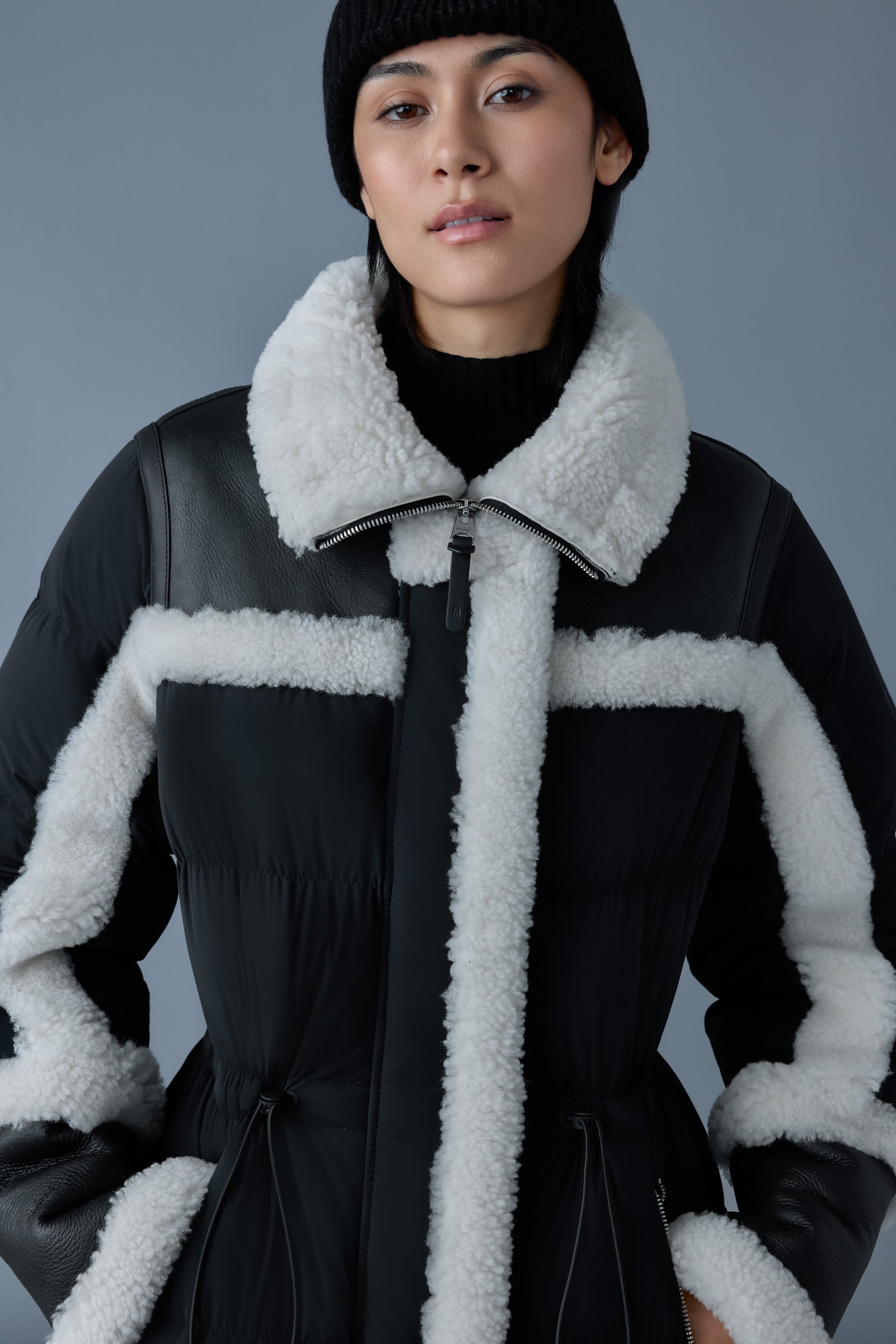 Lilibeth, mixed-media shearling down parka | Mackage® US