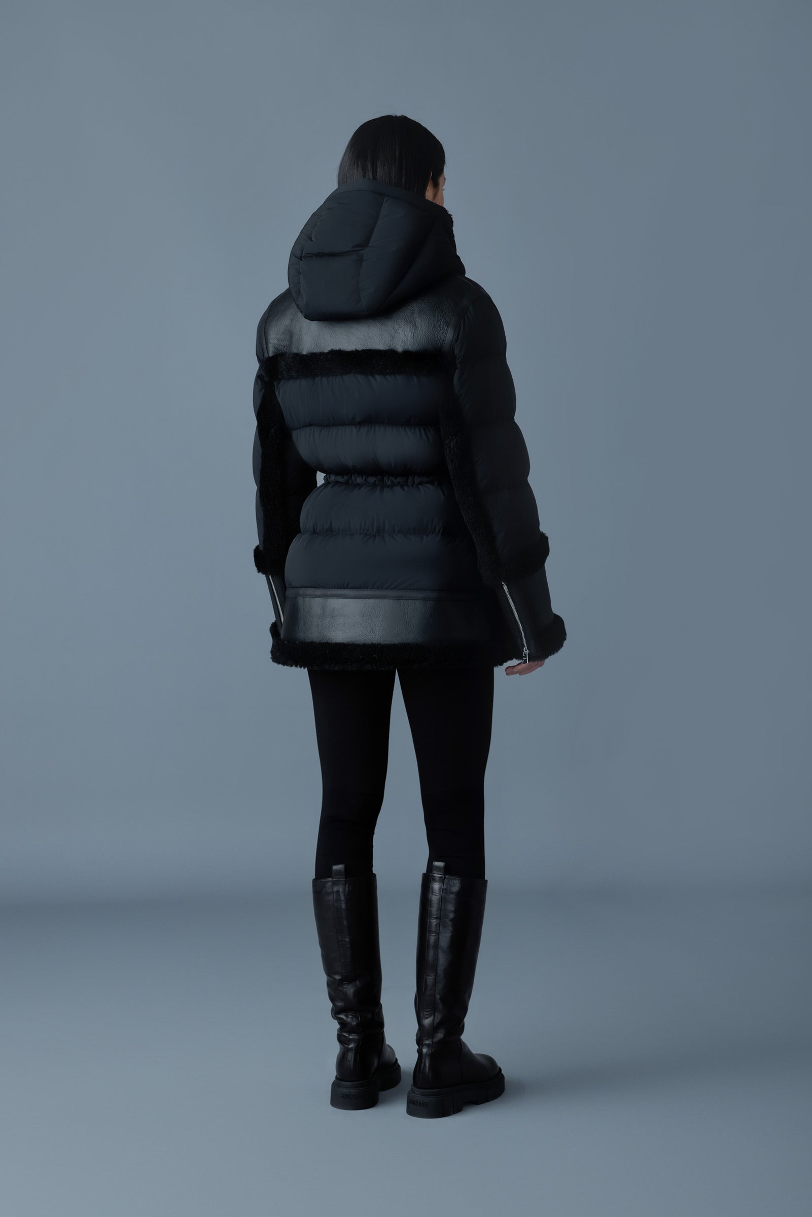 Lilibeth, mixed-media shearling down parka | Mackage® US