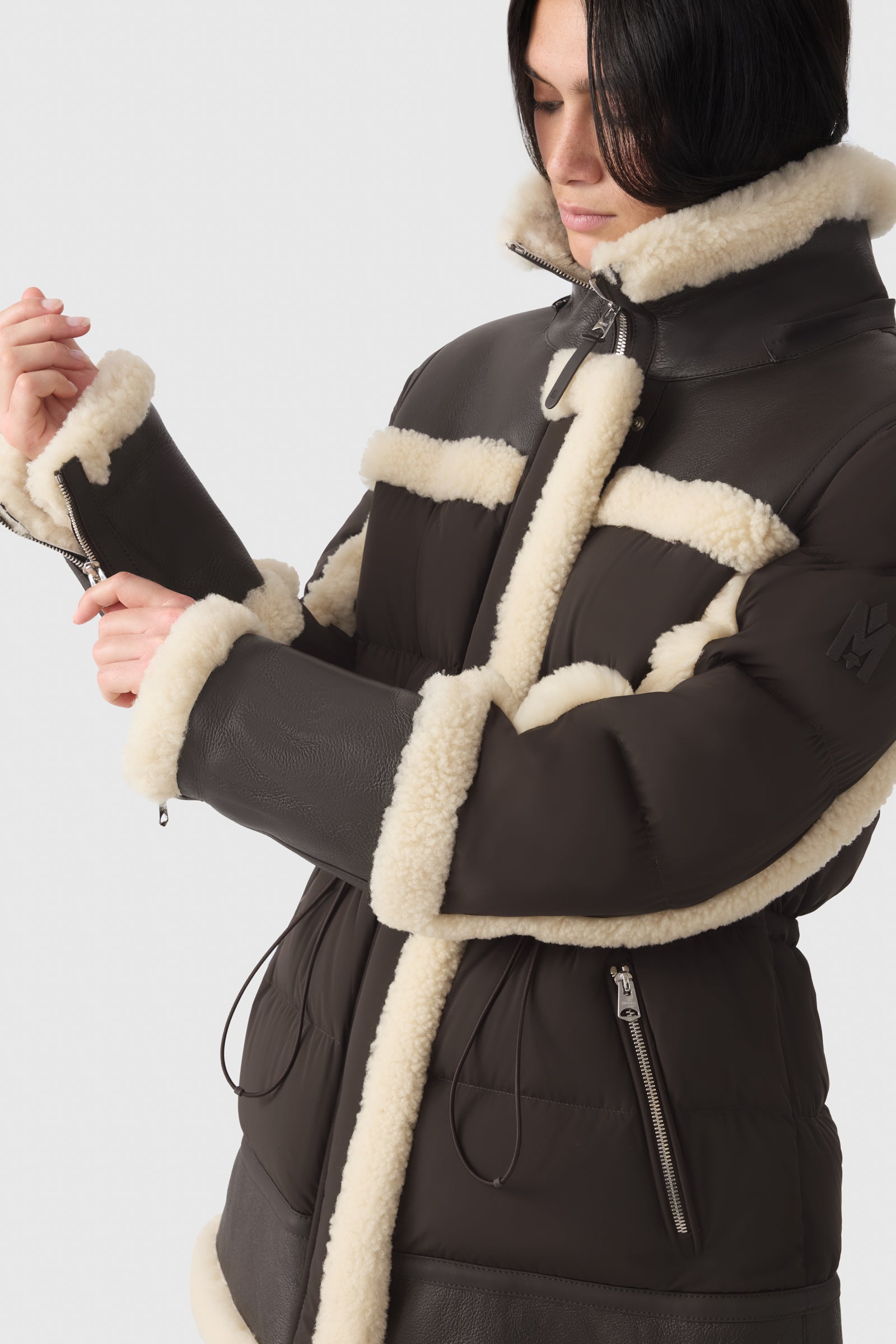LILIBETH mixed-media shearling Down parka for Women | Mackage® US