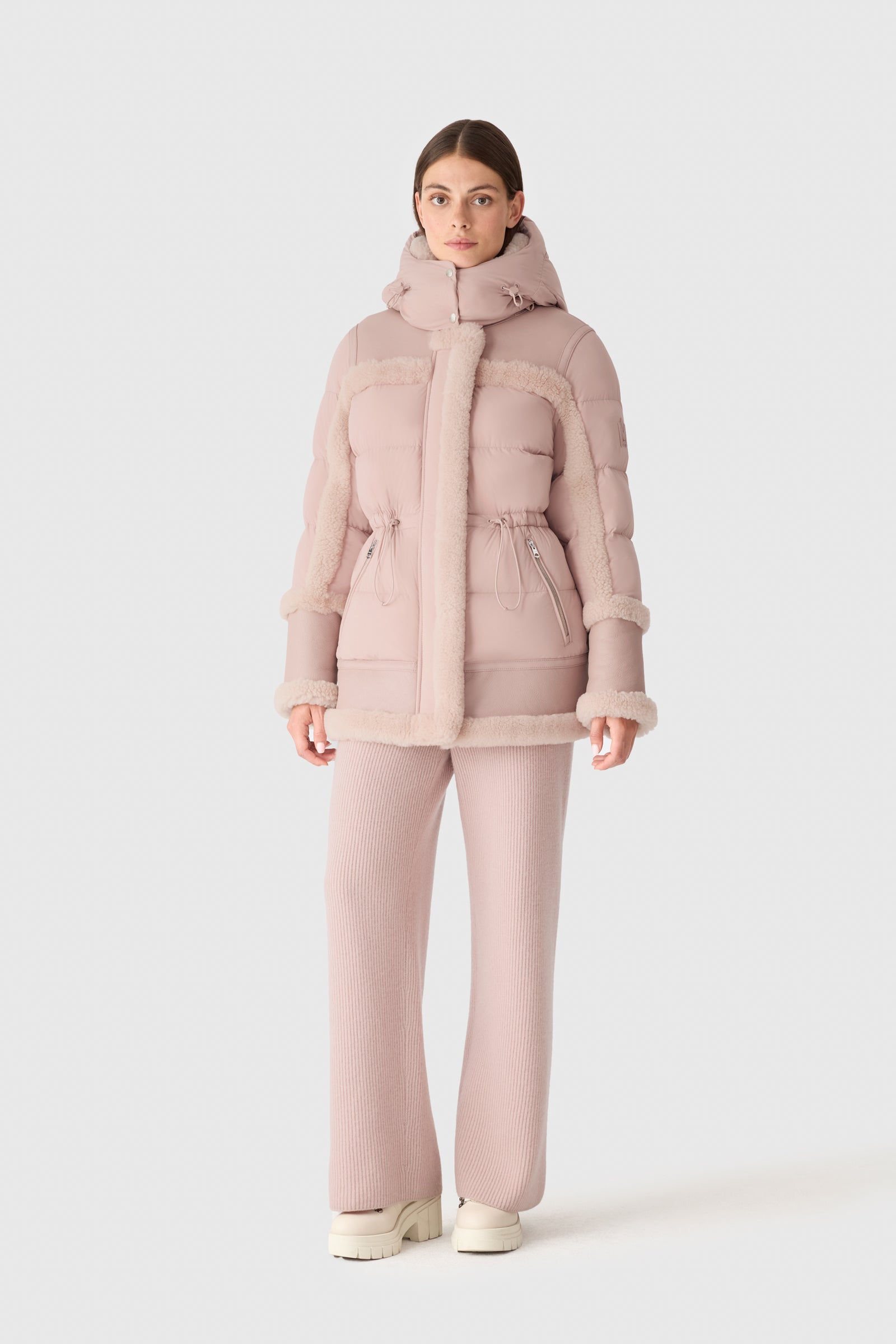 Lilibeth, mixed-media shearling down parka | Mackage® US