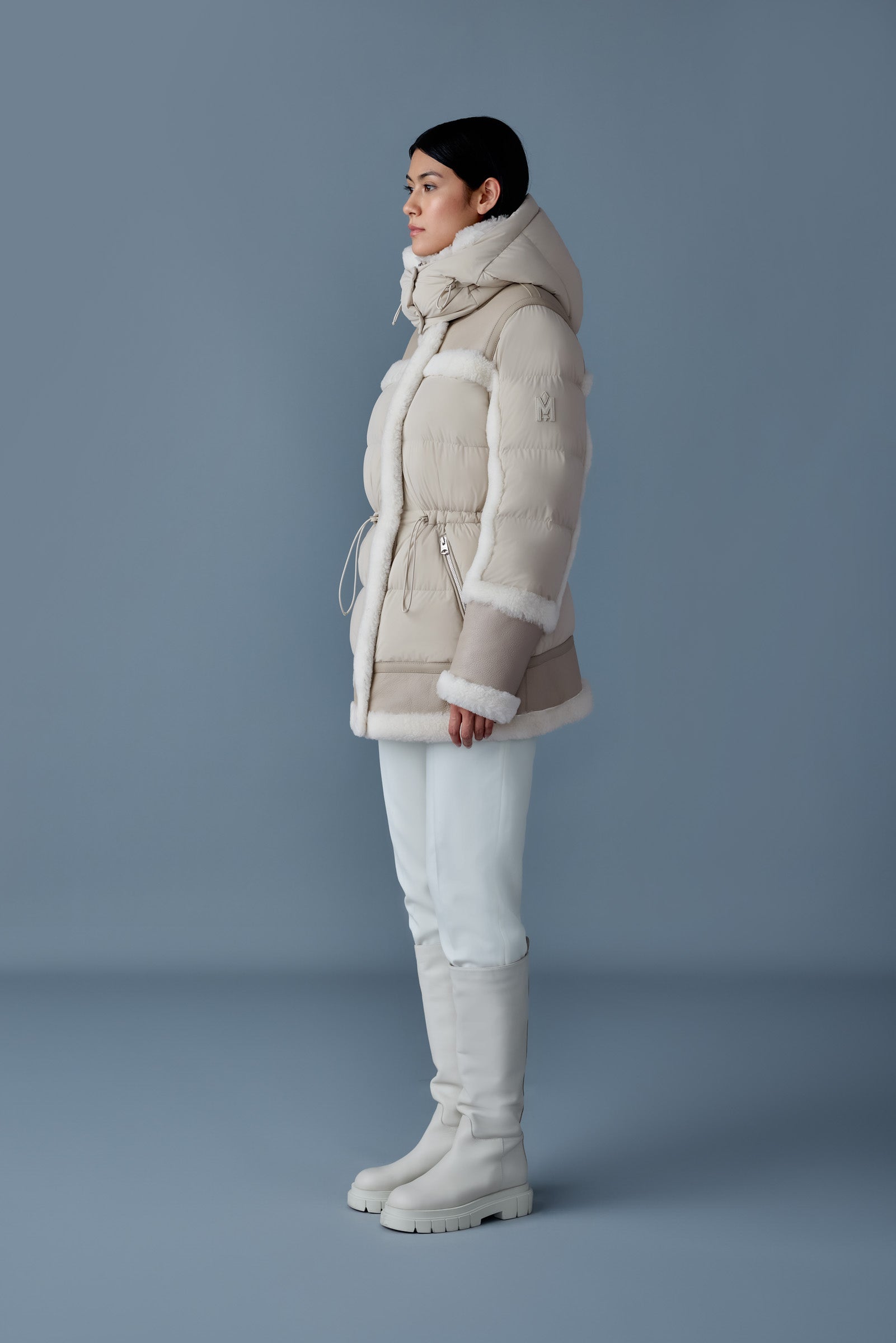Lilibeth, mixed-media shearling down parka | Mackage® US
