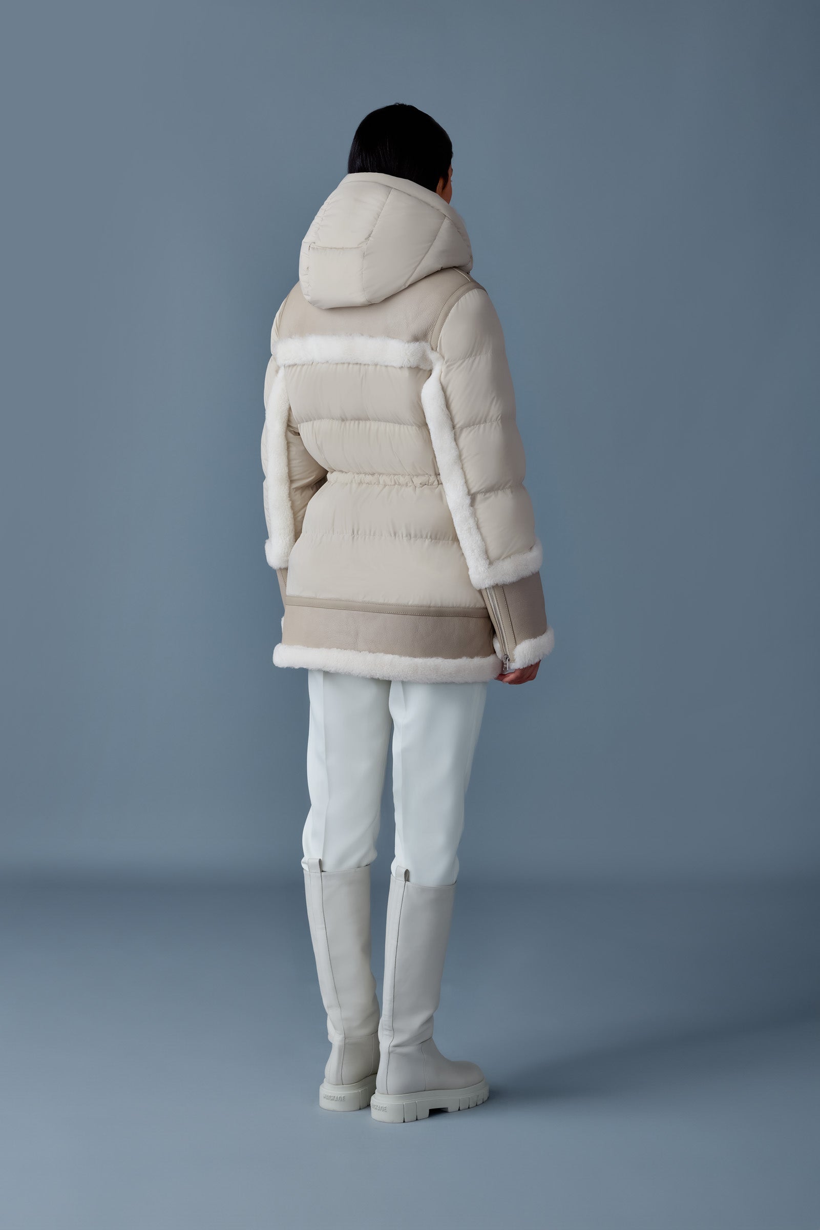 Lilibeth, mixed-media shearling down parka | Mackage® US