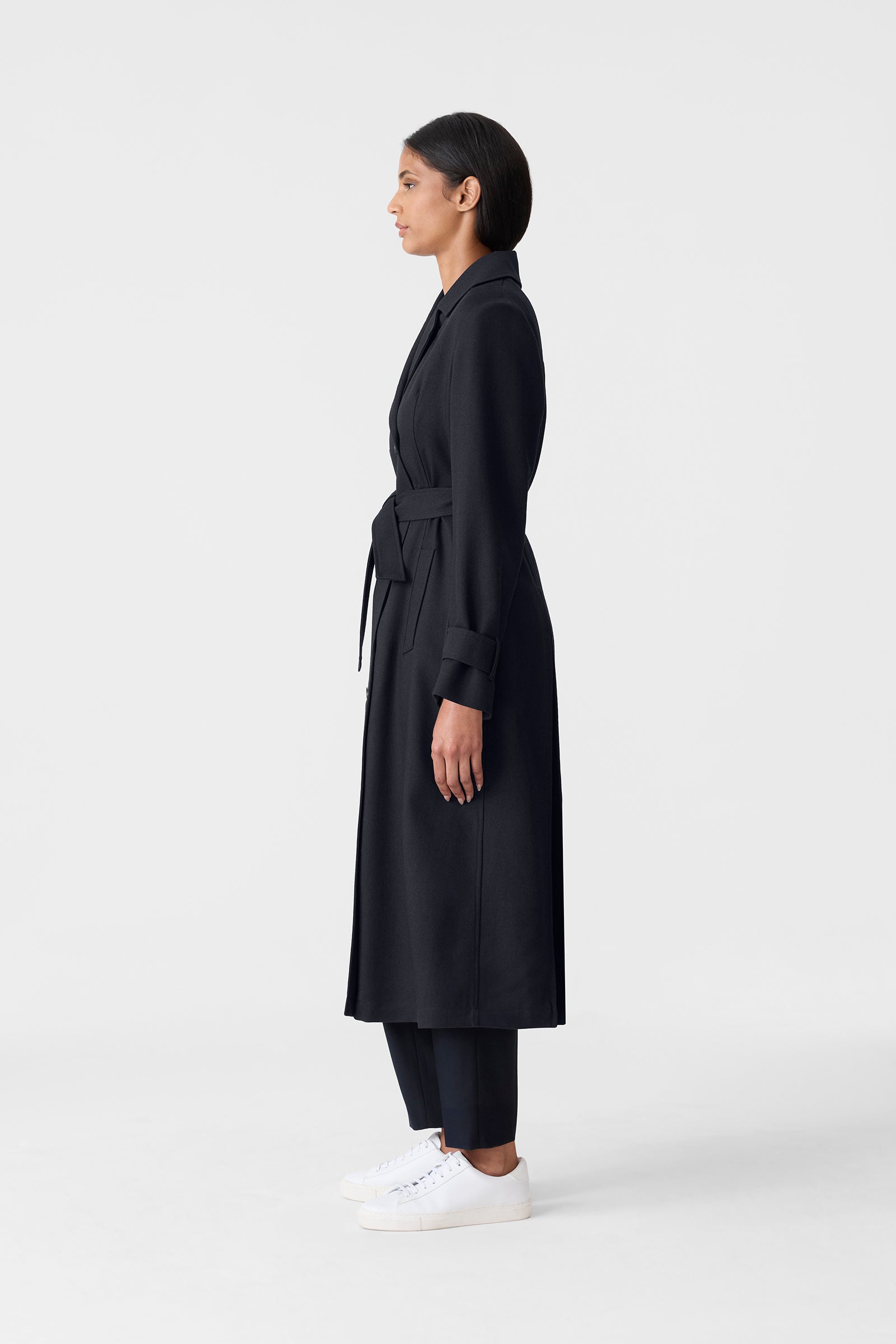 LORNA Wool Gabardine Trench Coat for Women | Mackage® US